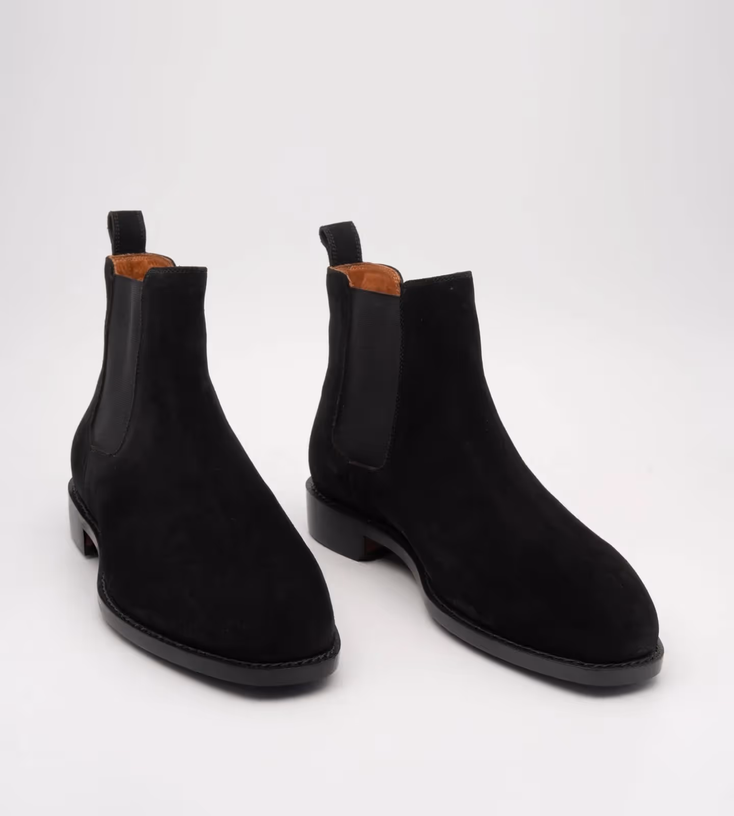 Black Groupo Mastrotto Suede Chisel Toe Chelsea Boots image 1
