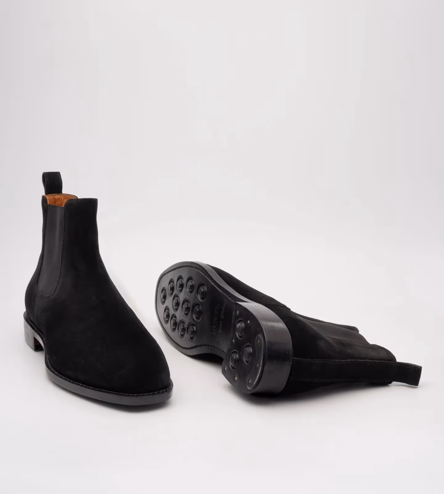 Black Groupo Mastrotto Suede Chisel Toe Chelsea Boots  image 2