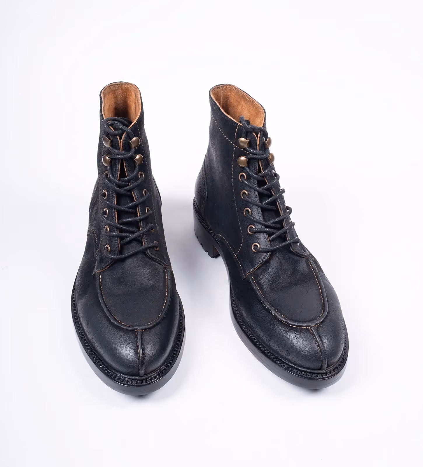 Black Rough Out Suede Split Toe Derby Boot image 1