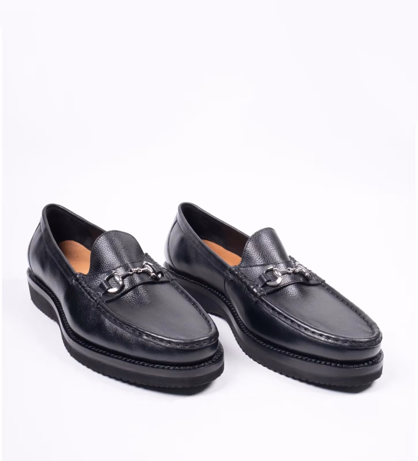 Black Unlined Comfort Horsebit Slip-Ons image 1