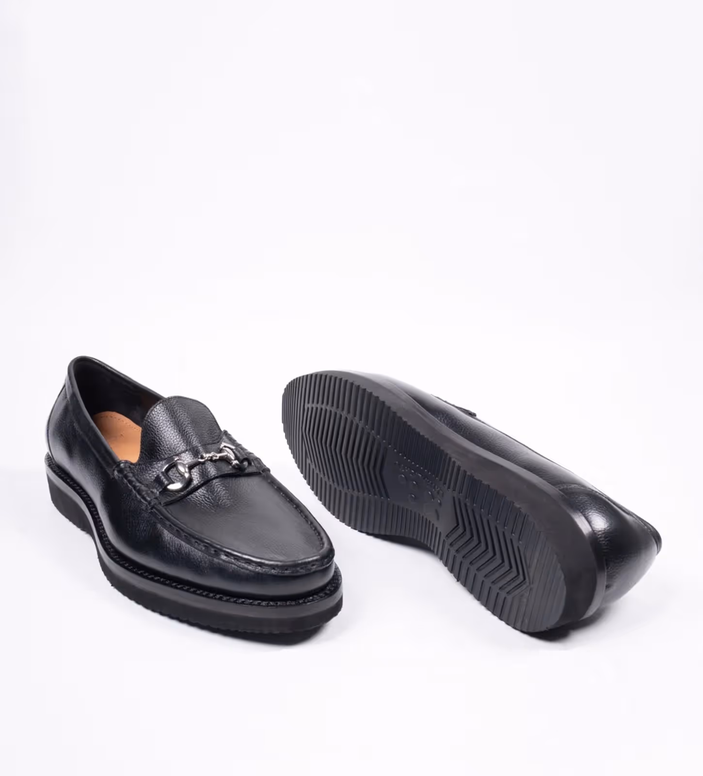 Black Unlined Comfort Horsebit Slip-Ons image 2