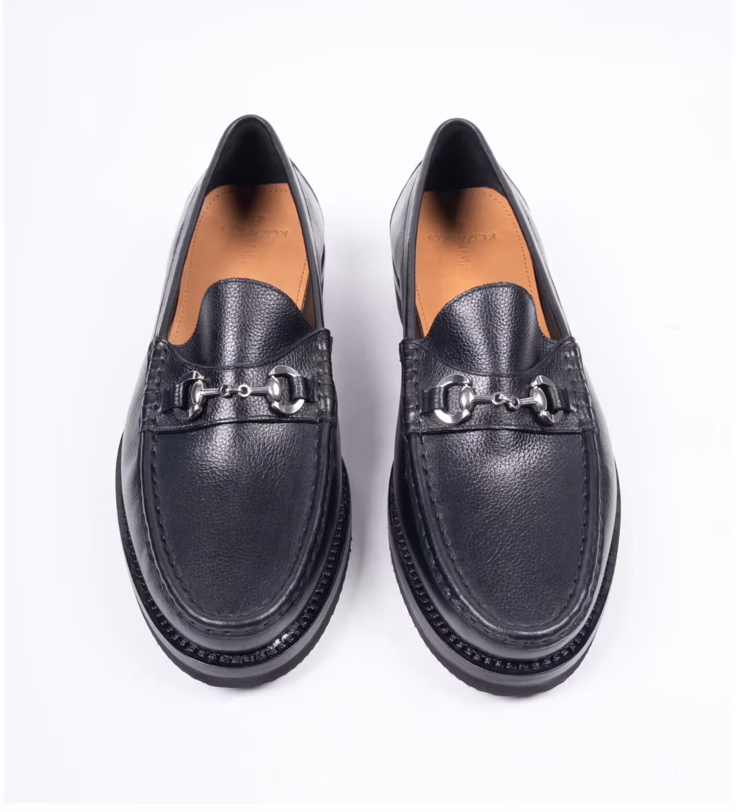 Black Unlined Comfort Horsebit Slip-Ons image 3