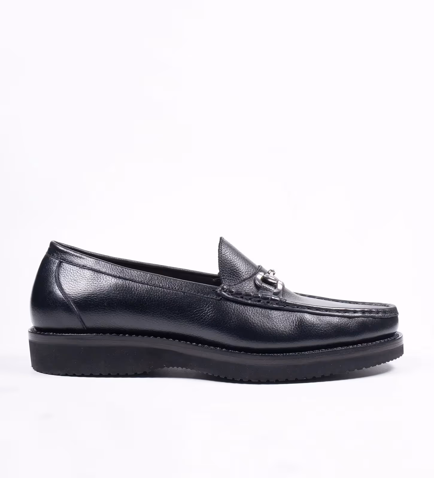 Black Unlined Comfort Horsebit Slip-Ons image 4