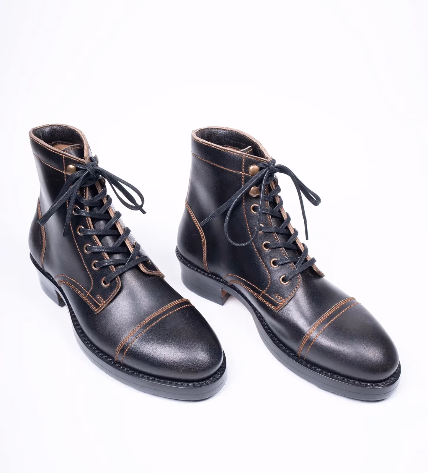 Blackwood Hand Welted Horween Waxed Flesh Captoe Boot image 1