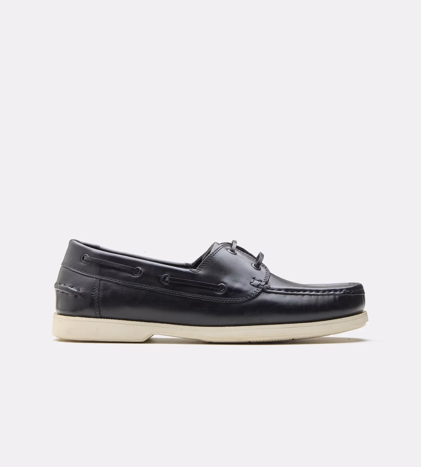 Blake Stitched Black Boat Shoe  image 2