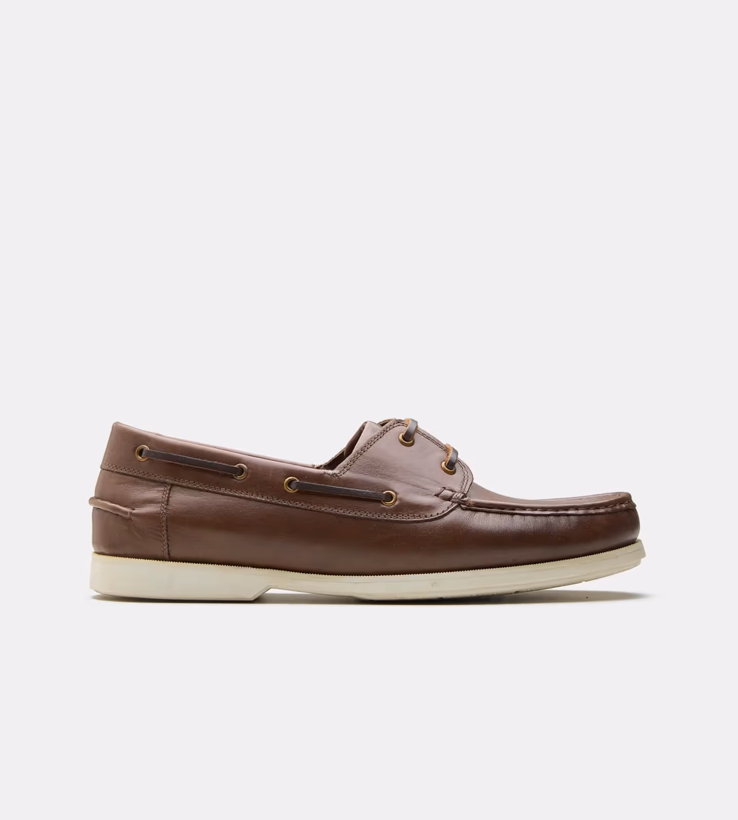 Blake Stitched Brown Leather Boat Lace-Up Shoe  image 2