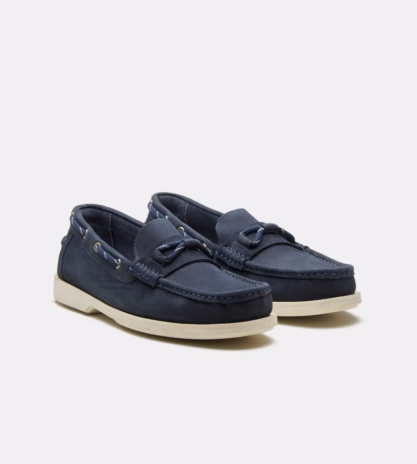 Blake Stitched Navy Nubuck Slip-Ons image 1