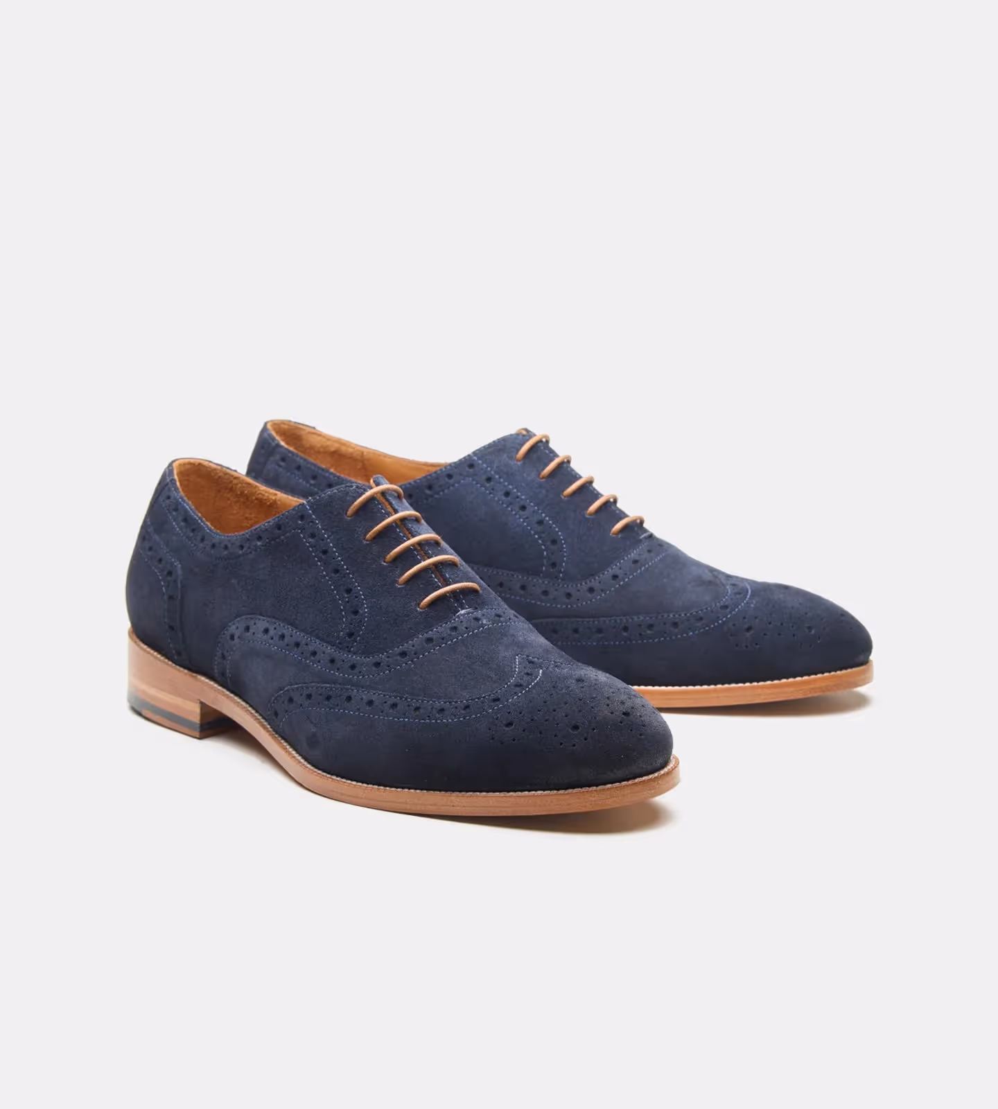 Blake Stitched Navy Suede Wingtip Oxfords  image 2