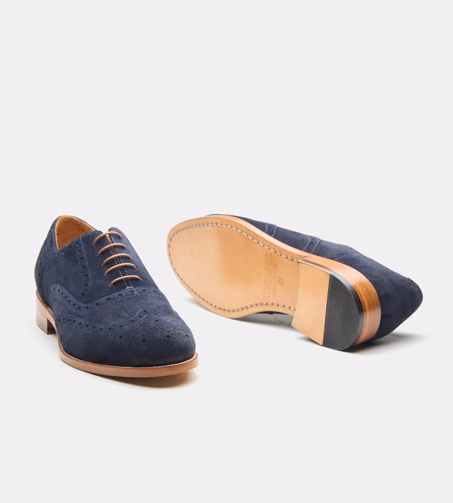 Blake Stitched Navy Suede Wingtip Oxfords  image 3