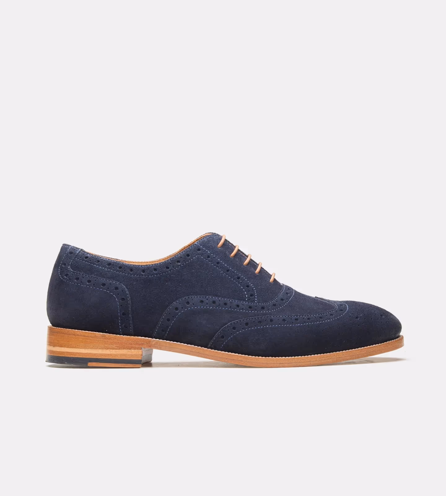 Blake Stitched Navy Suede Wingtip Oxfords  image 4
