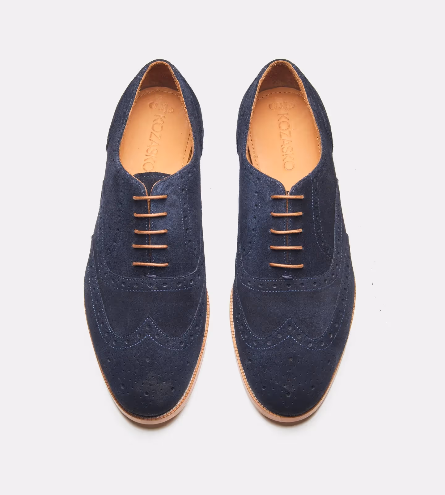 Blake Stitched Navy Suede Wingtip Oxfords  image 6
