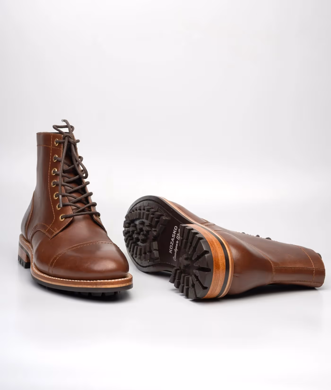 Boaventura Tan Leather Captoe Boot image 3