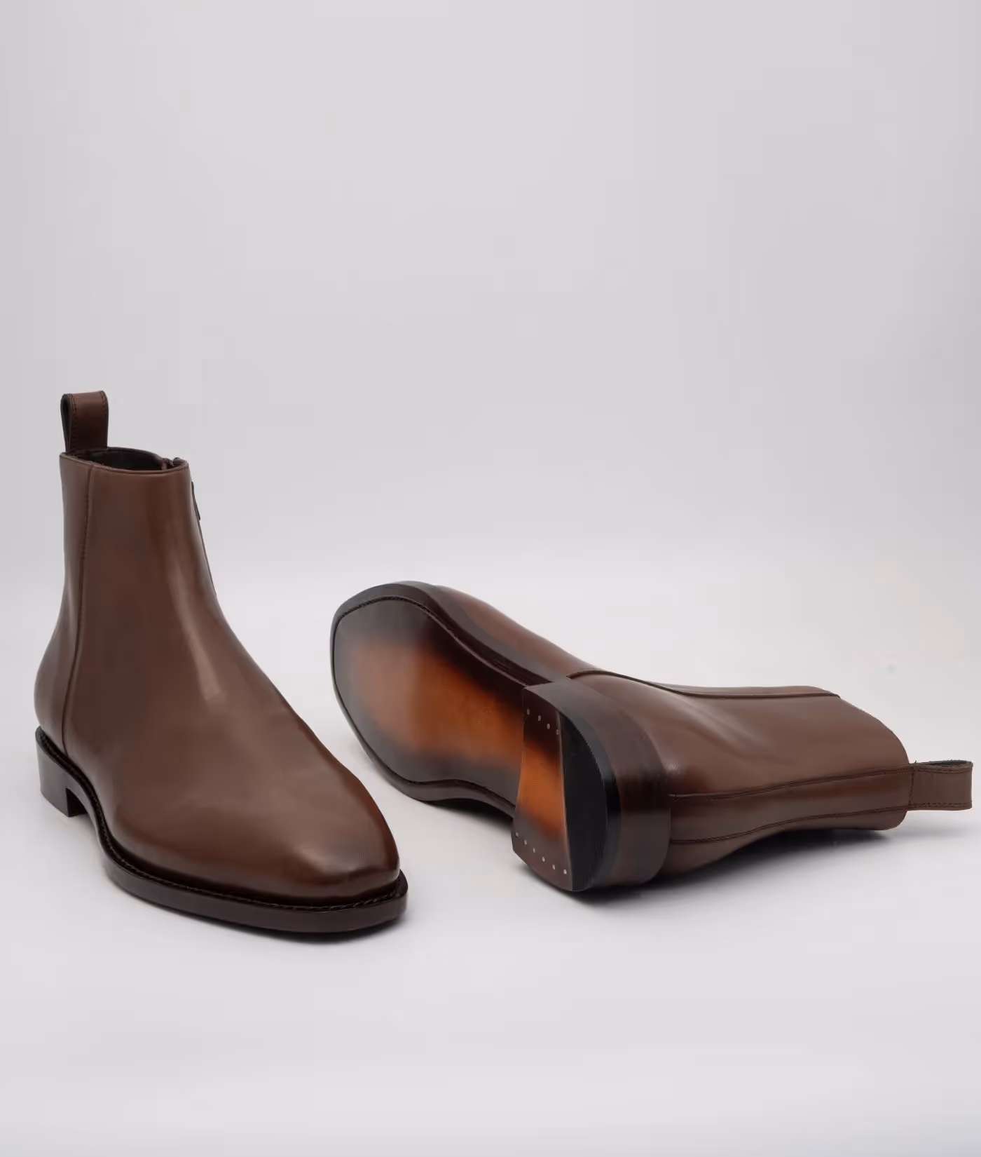 Brown Crust Zipper Chelsea Boot image 5