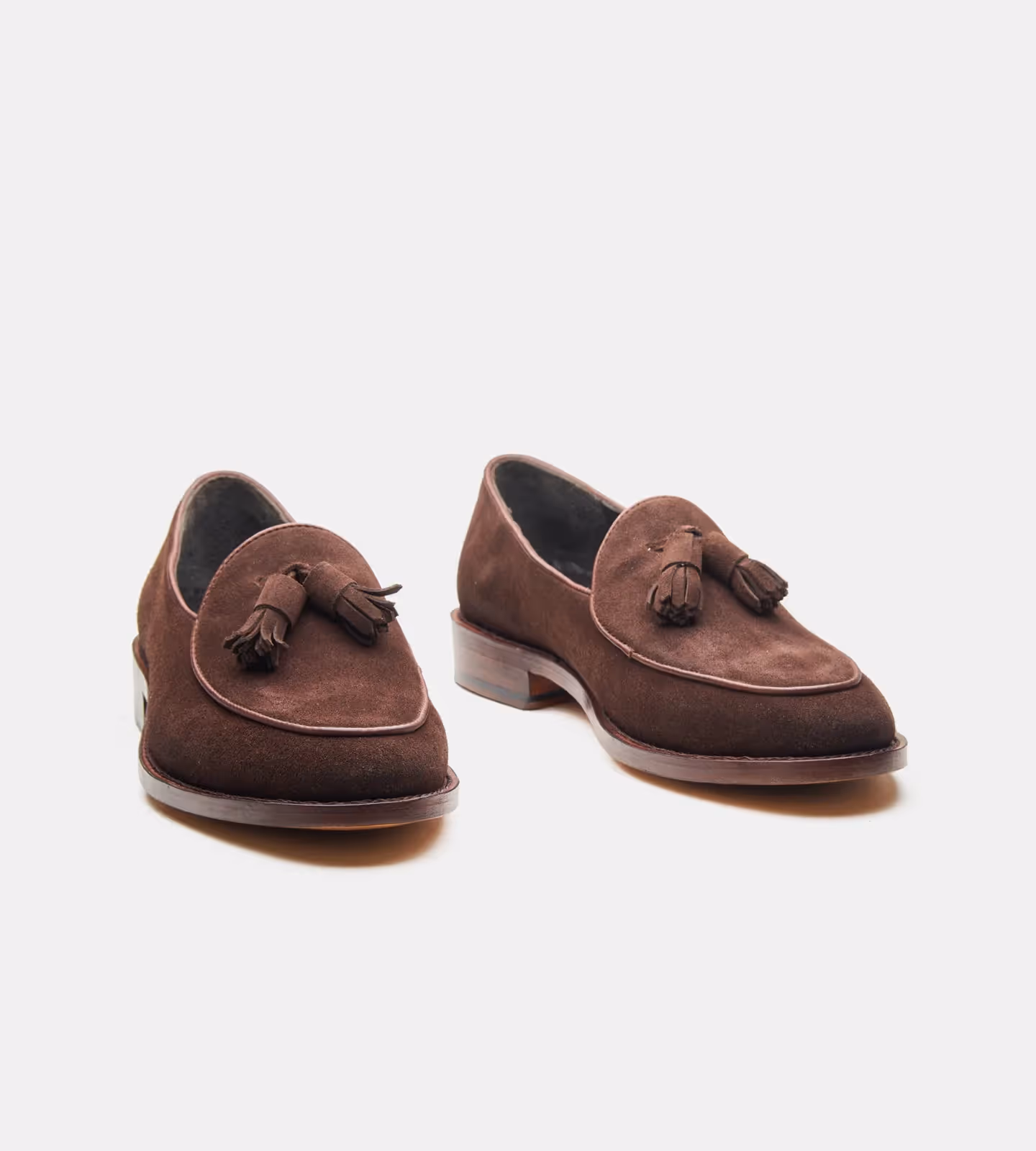 Brown Groupo Mastrotto Suede Belgian Tassel Loafer image 1