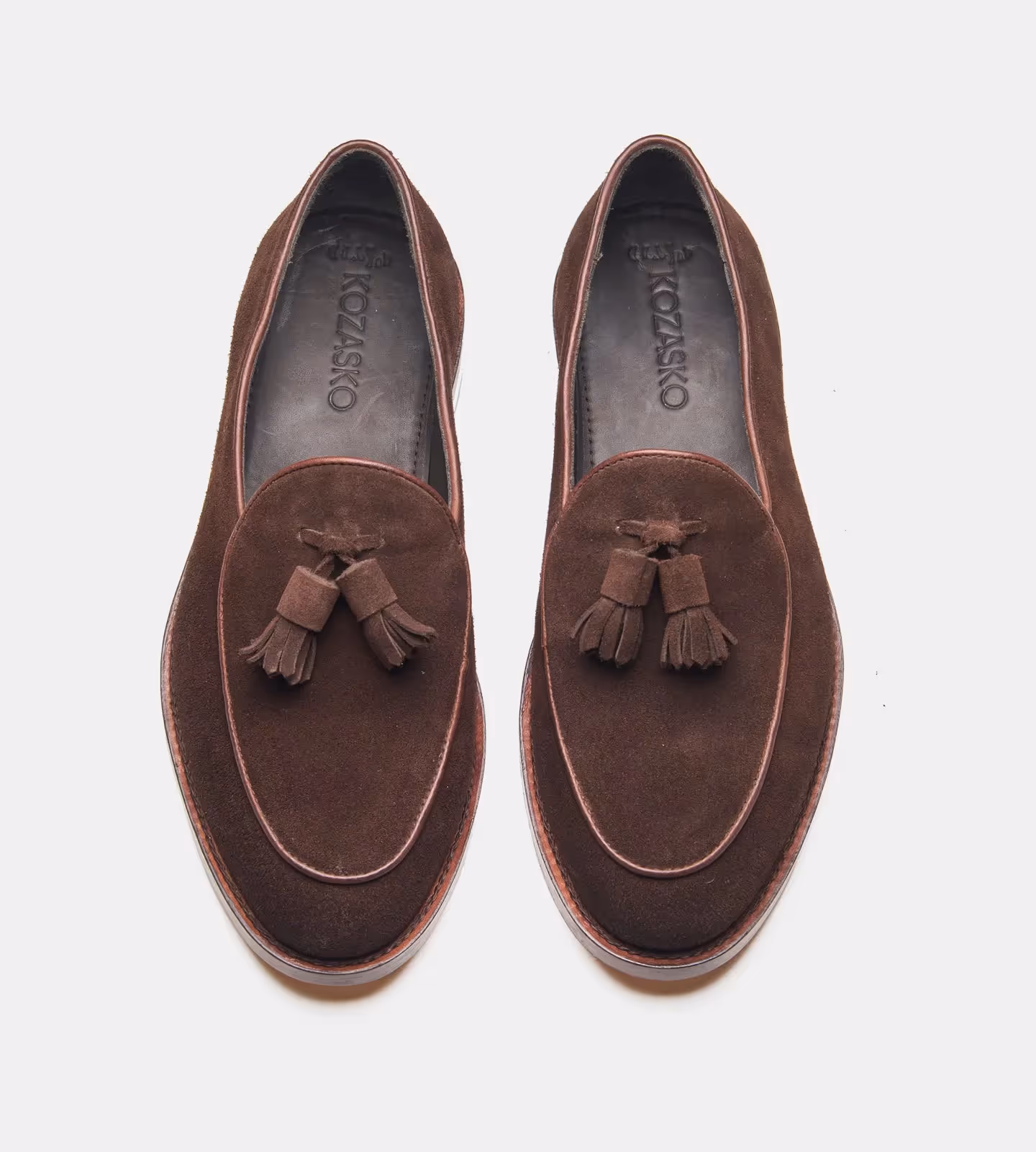 Brown Groupo Mastrotto Suede Belgian Tassel Loafer image 2