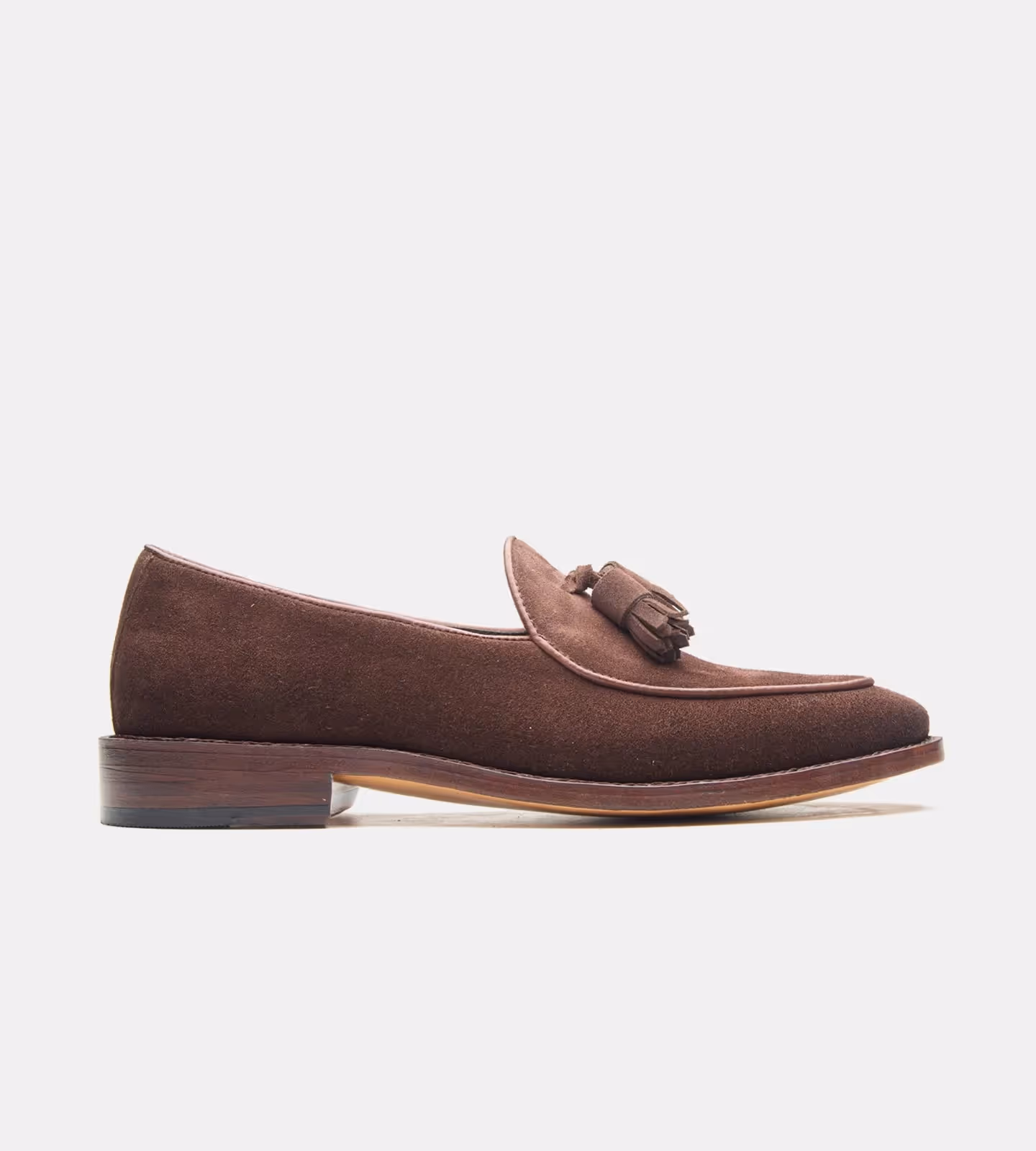 Brown Groupo Mastrotto Suede Belgian Tassel Loafer image 6