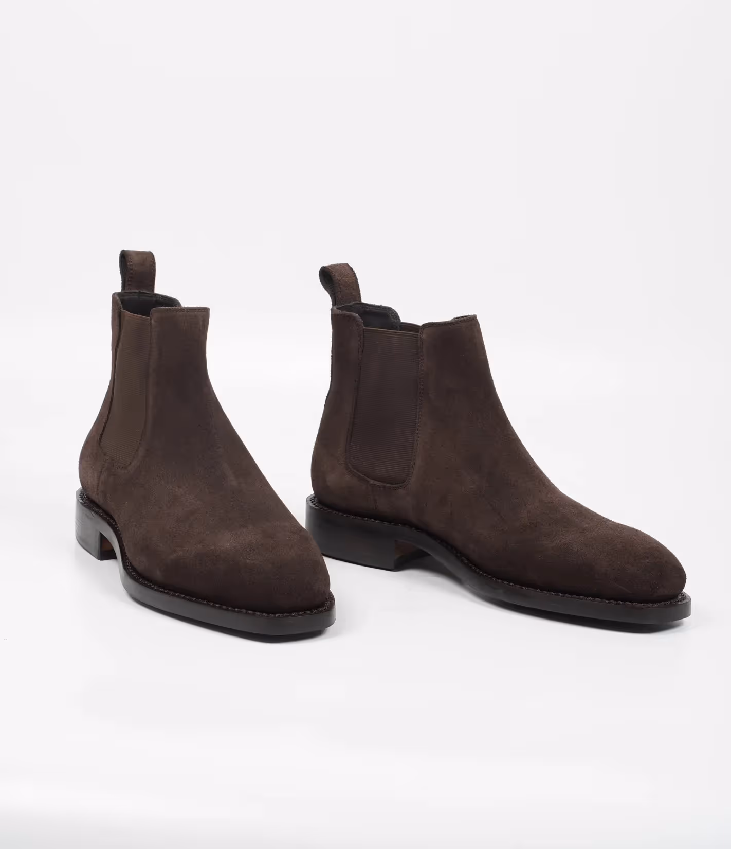 Brown Suede Chisel Toe Chelsea Boots image 1