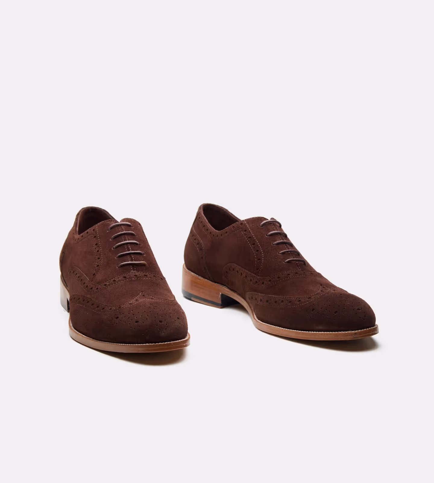 Brown Suede Wingtip Oxfords image 1