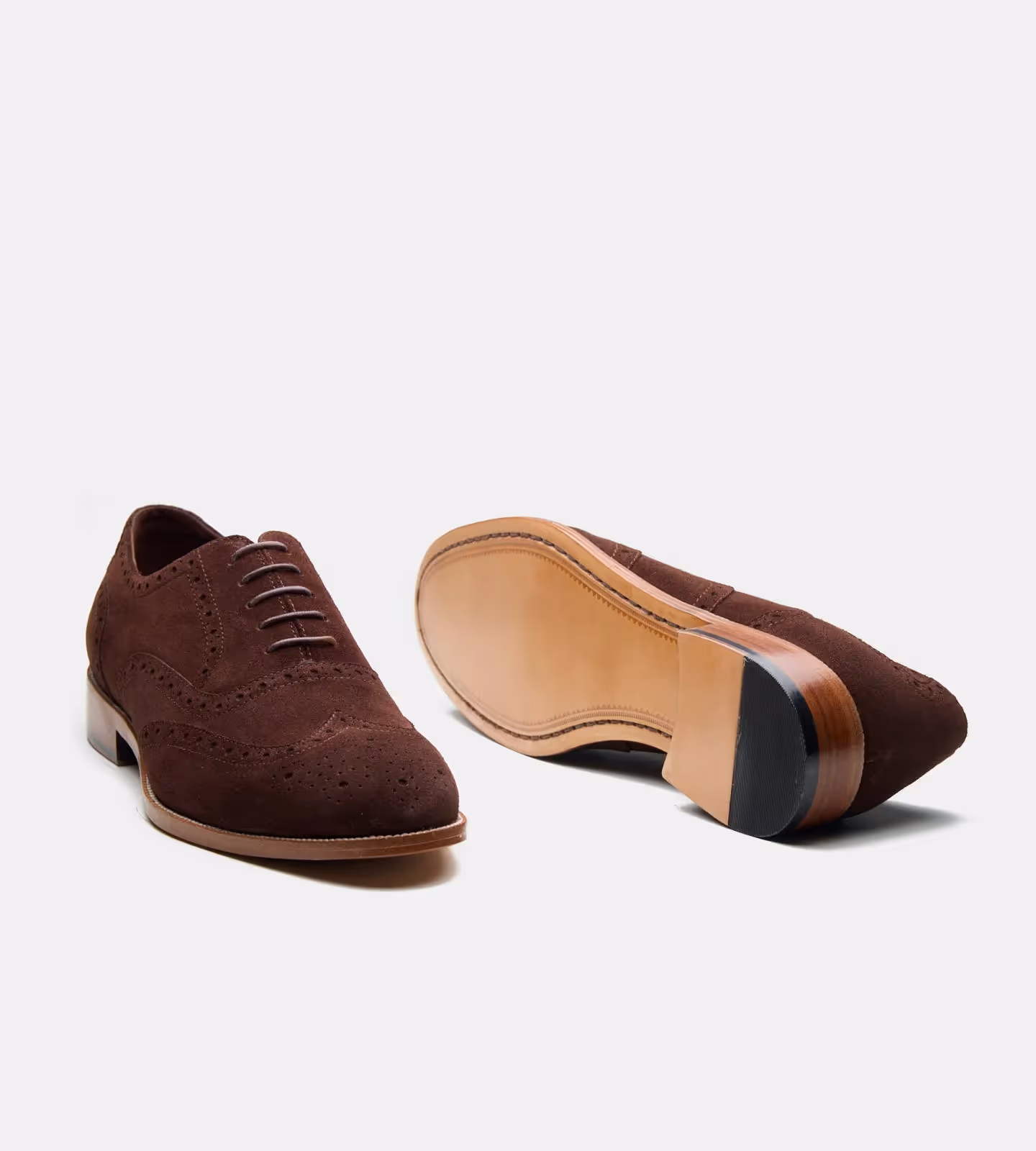 Brown Suede Wingtip Oxfords image 2