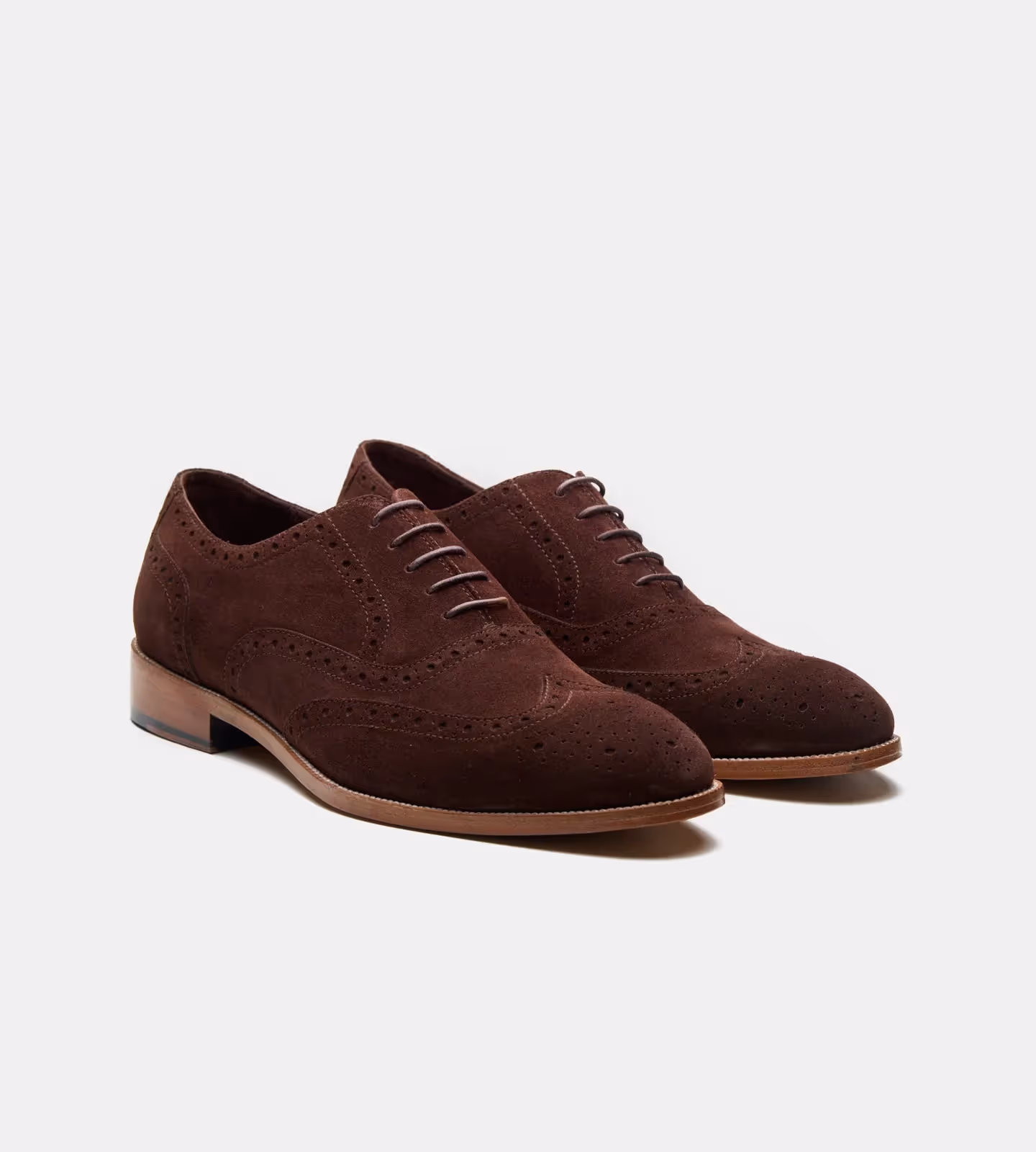 Brown Suede Wingtip Oxfords image 3