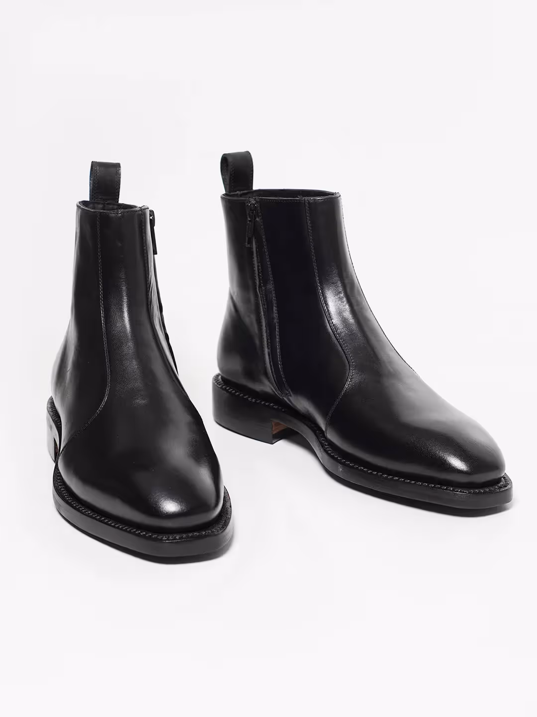 Classic Black Full Grain Zipper Chelsea Boot image 1