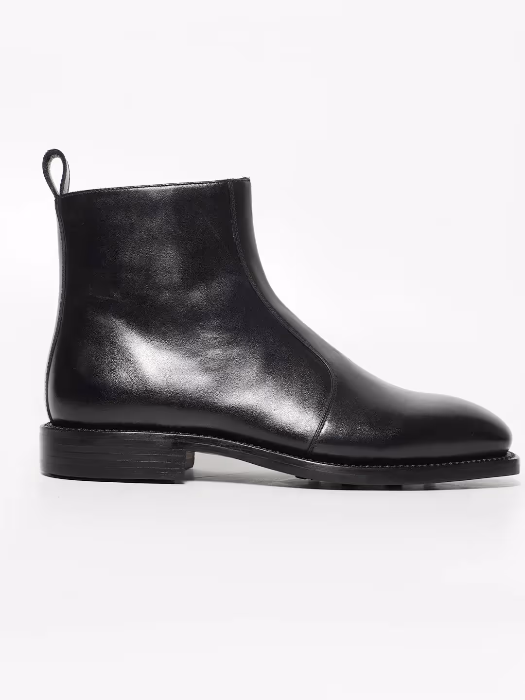Classic Black Full Grain Zipper Chelsea Boot image 3