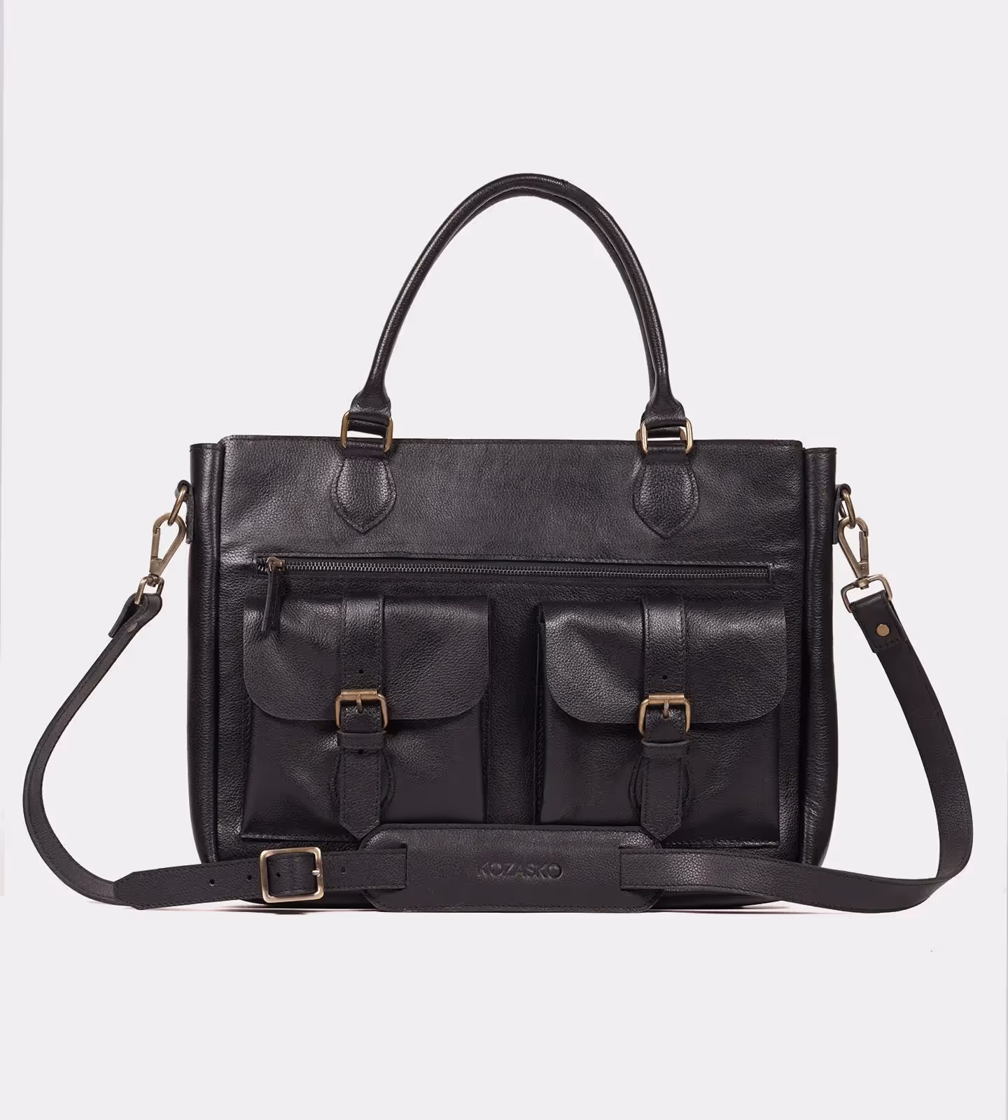Classic Black Leather Briefcase image 1