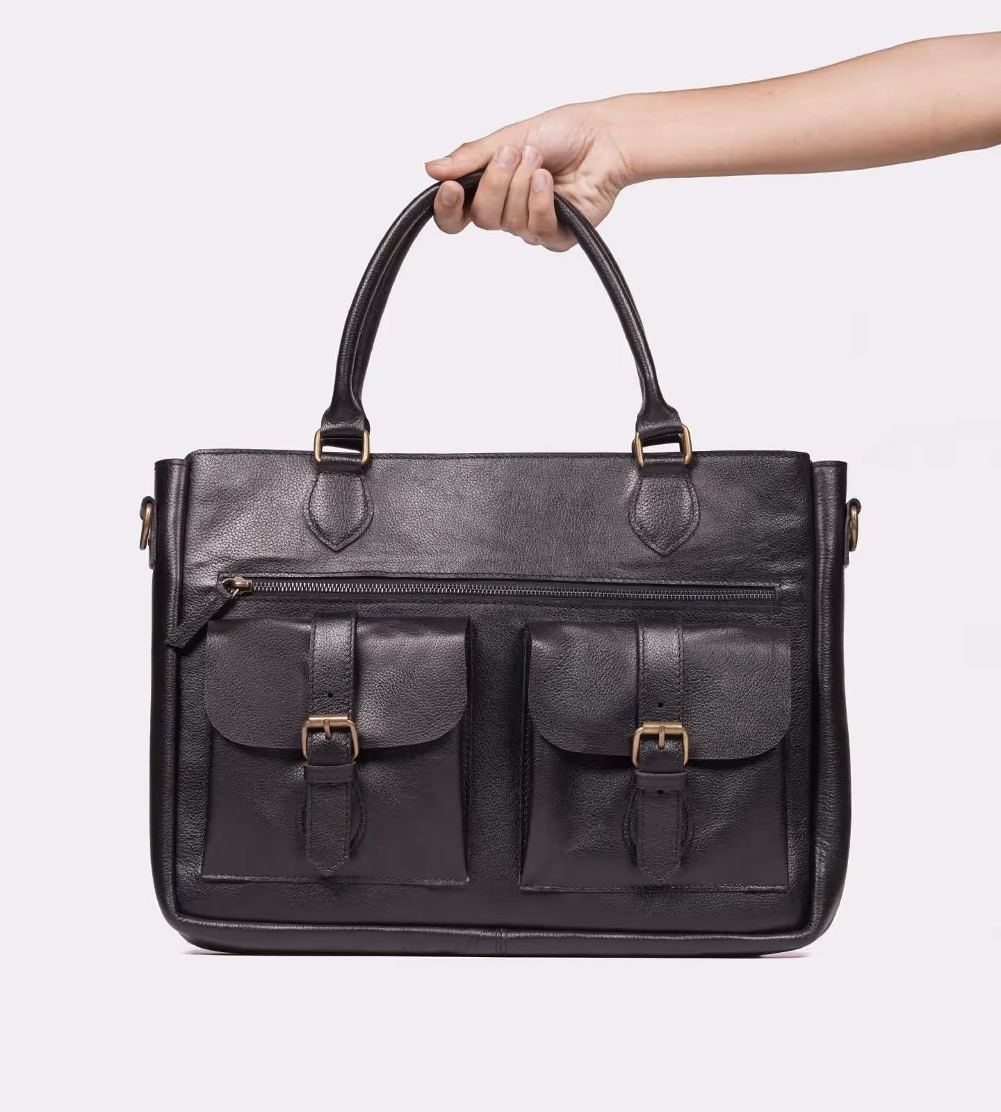 Classic Black Leather Briefcase  image 4