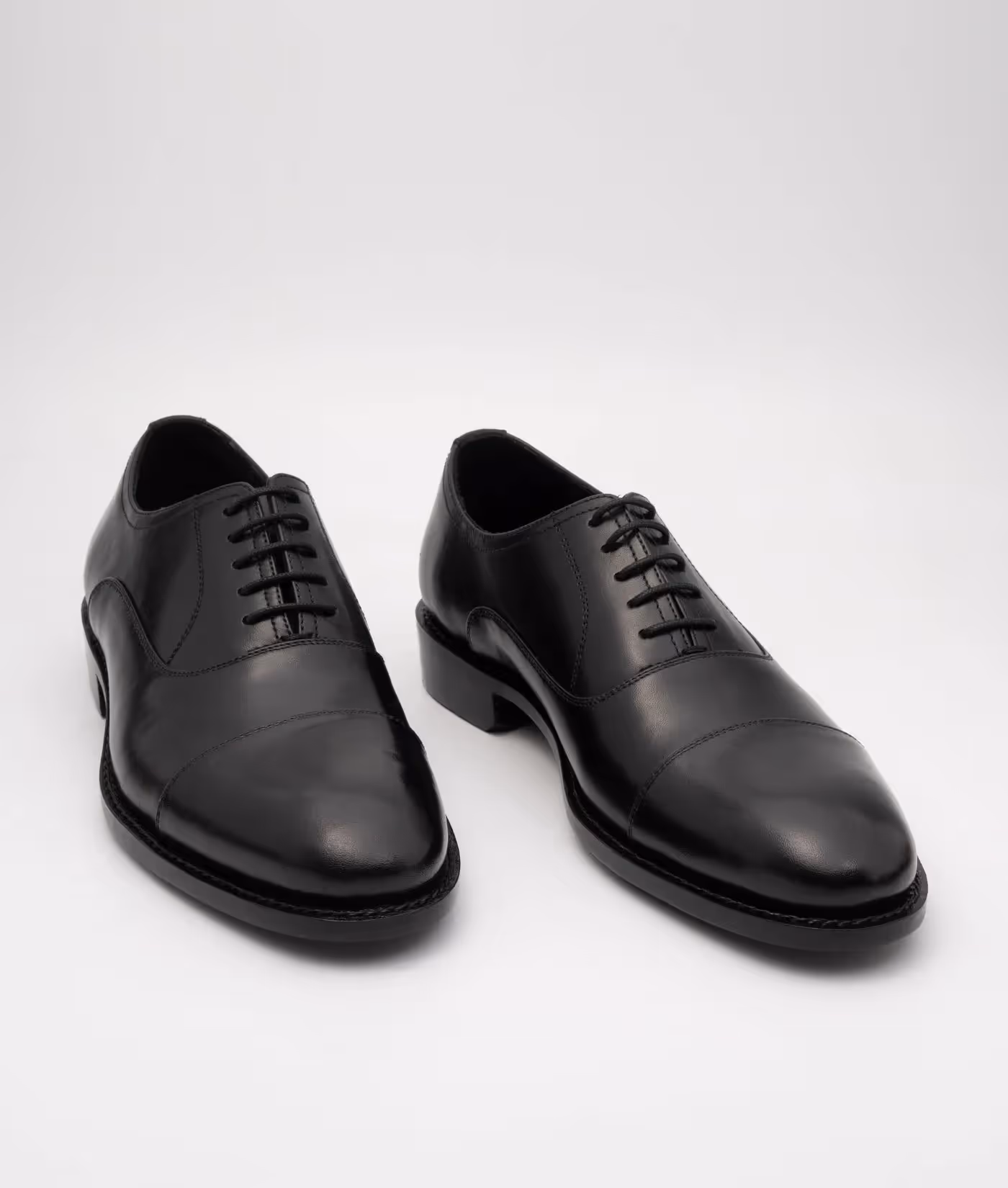 Classic Hand Welted Black Captoe Oxfords image 1