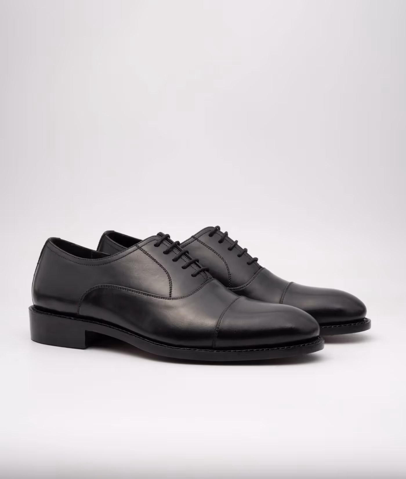 Classic Hand Welted Black Captoe Oxfords image 2