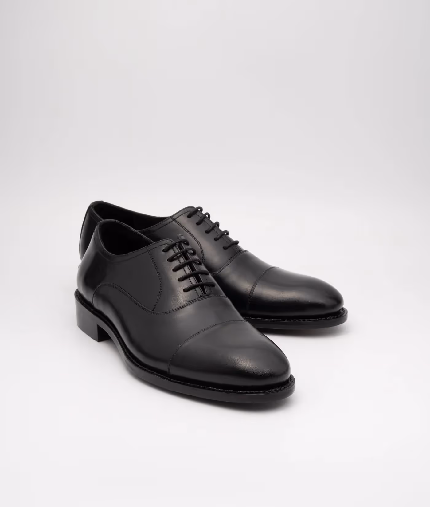 Classic Hand Welted Black Captoe Oxfords image 4