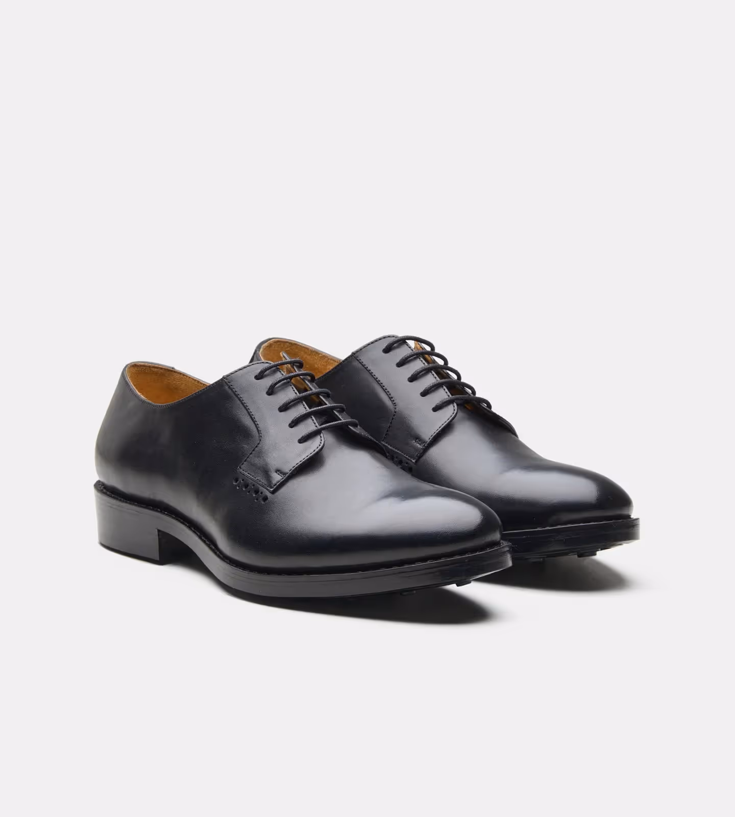 Classic Hand Welted Black Plain Toe Blucher image 1