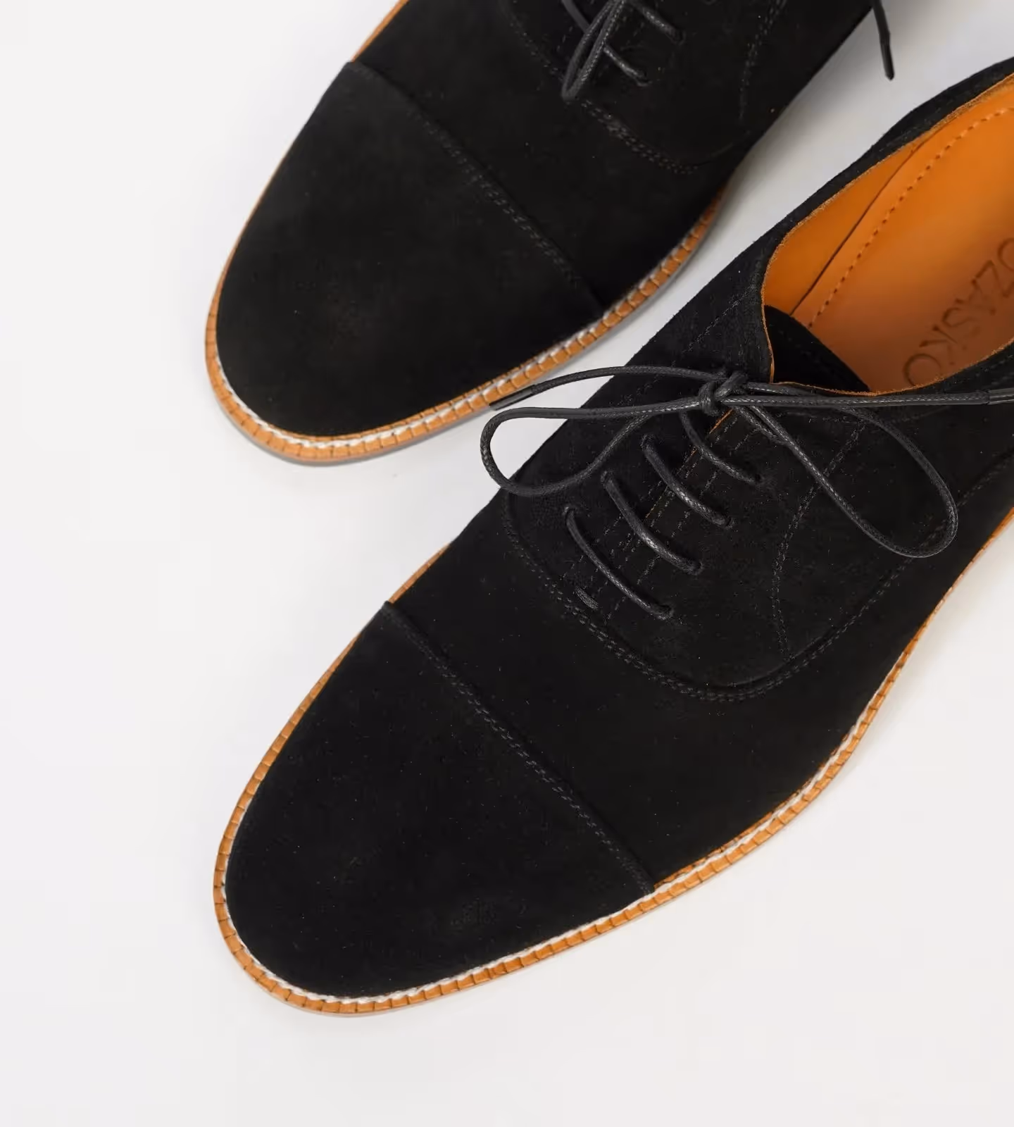 Classic Hand Welted Black Suede Captoe Oxfords image 5