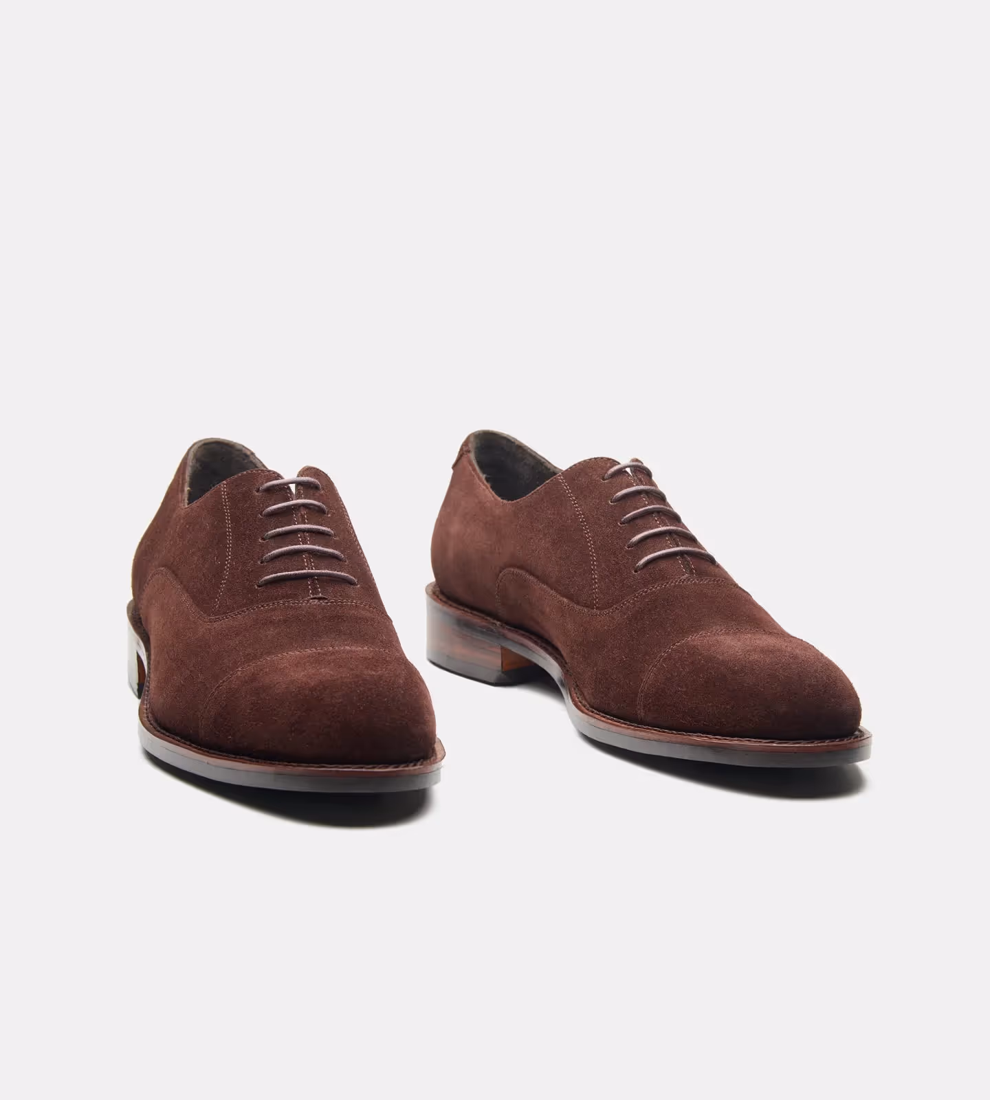 Classic Hand Welted Brown Suede Captoe Oxfords image 1