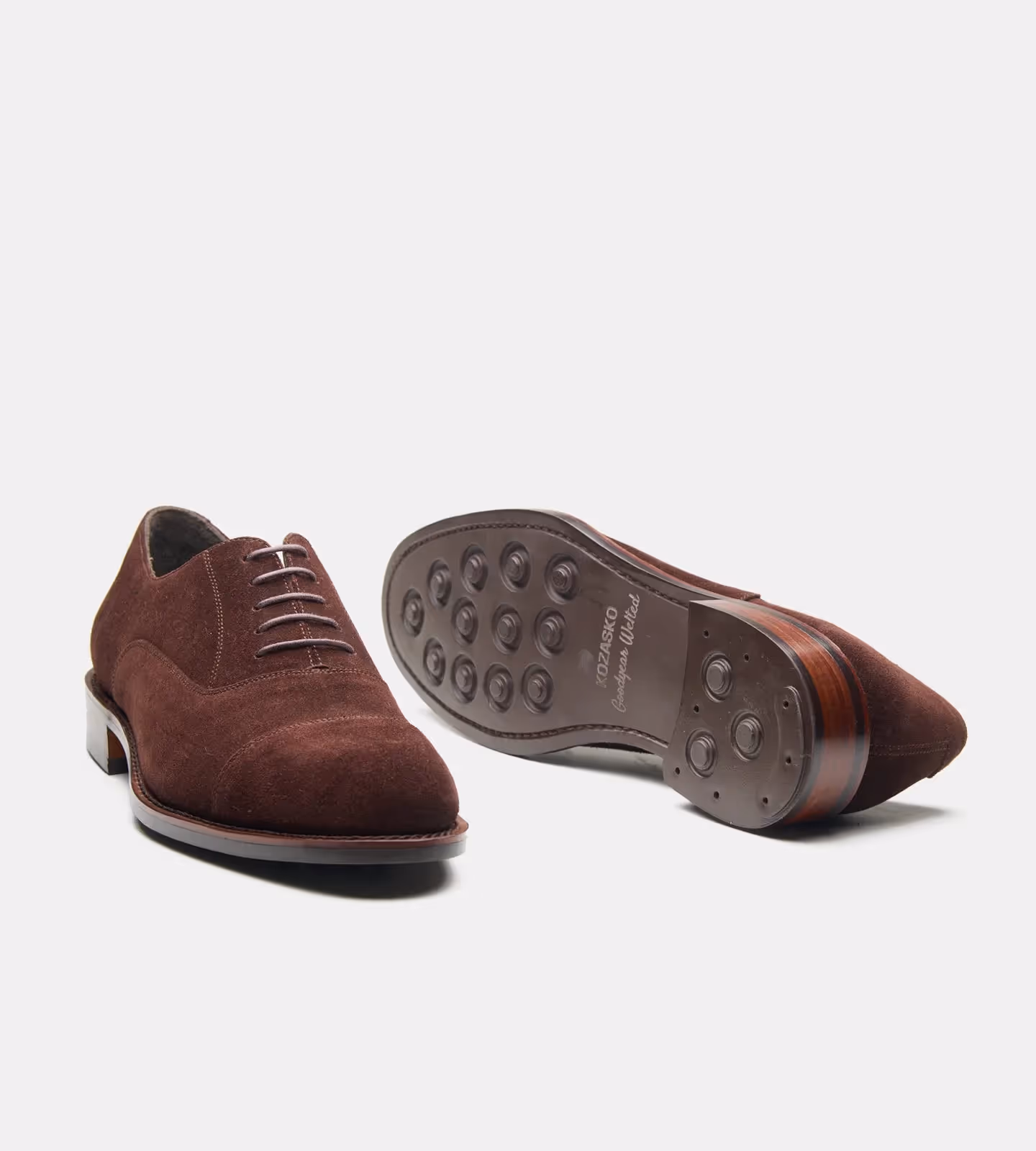 Classic Hand Welted Brown Suede Captoe Oxfords image 2