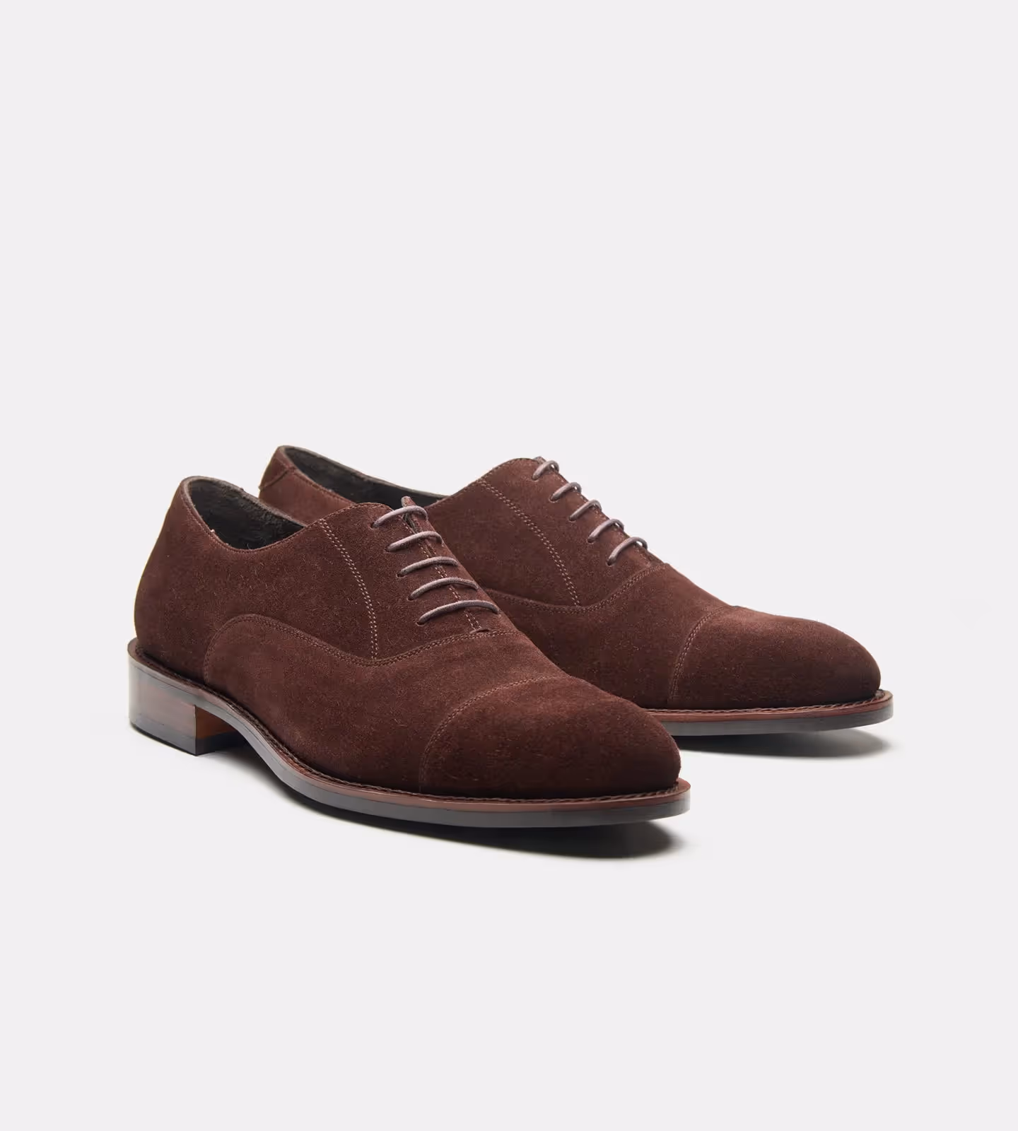Classic Hand Welted Brown Suede Captoe Oxfords image 4