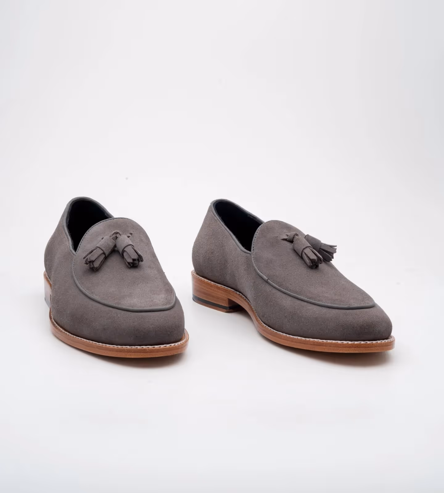 Grey Suede Belgian Tassel Loafer image 1