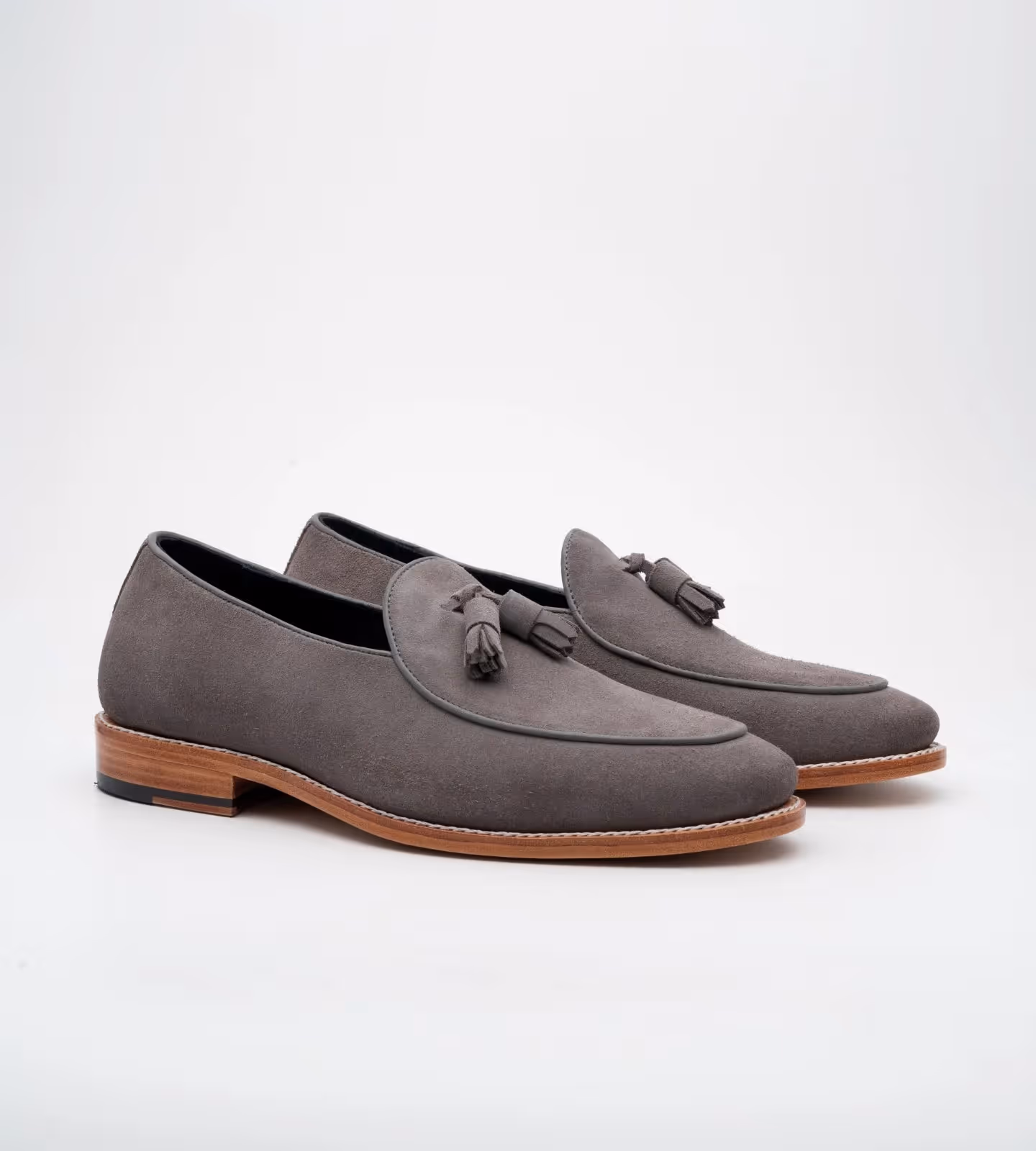 Grey Suede Belgian Tassel Loafer  image 2