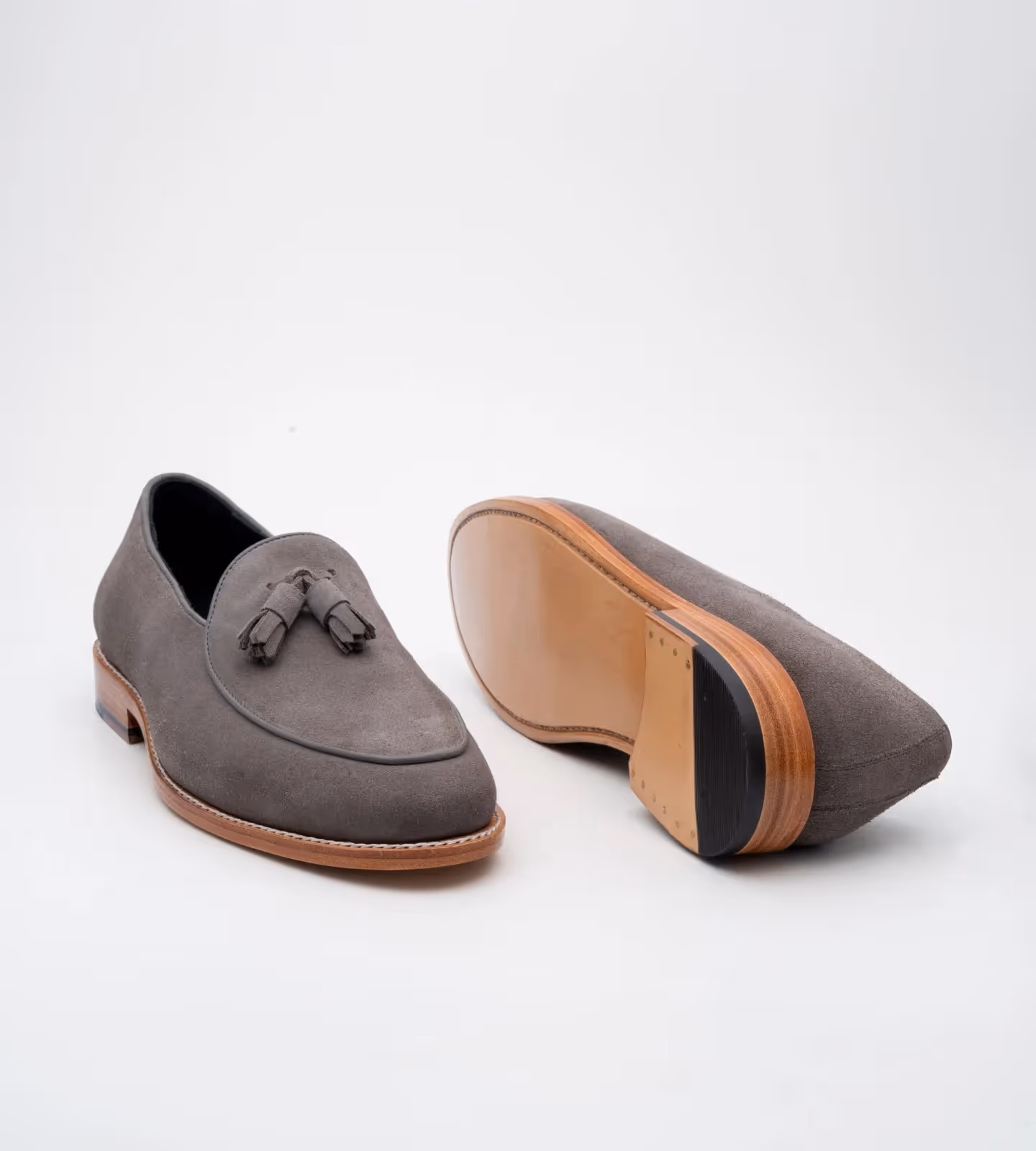 Grey Suede Belgian Tassel Loafer  image 3