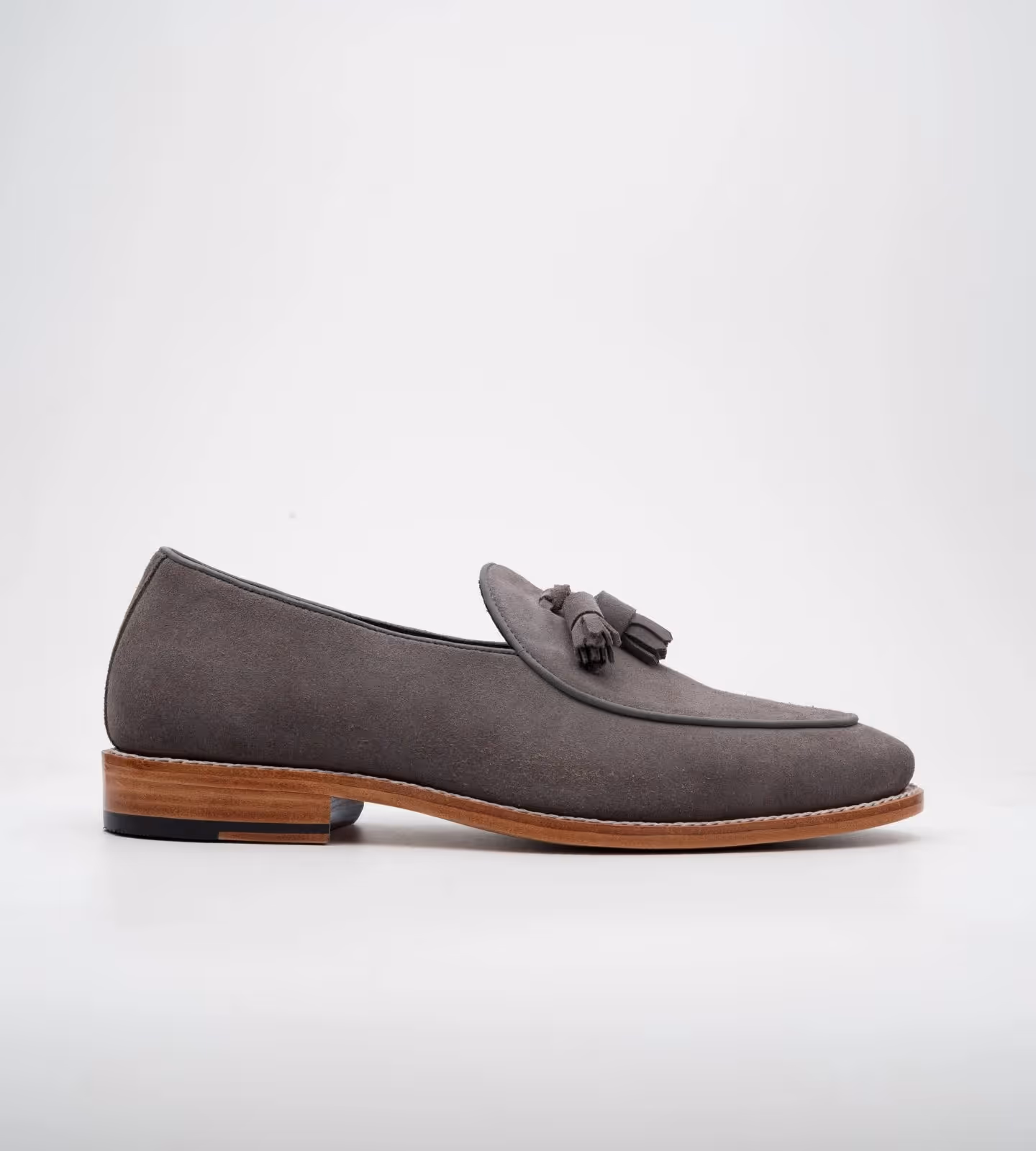 Grey Suede Belgian Tassel Loafer  image 4