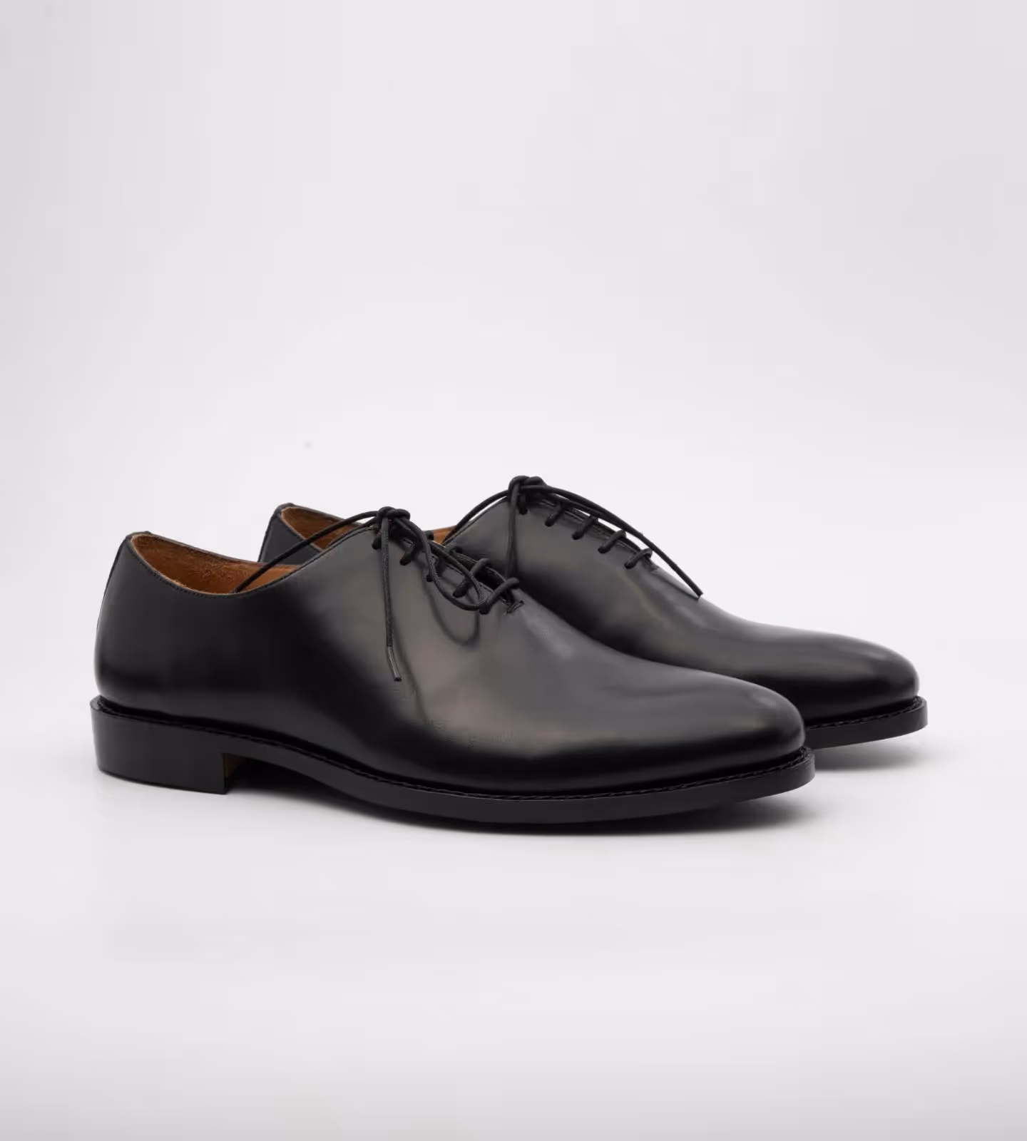 Hand Welted Almond Toe Black Wholecut Oxfords image 2
