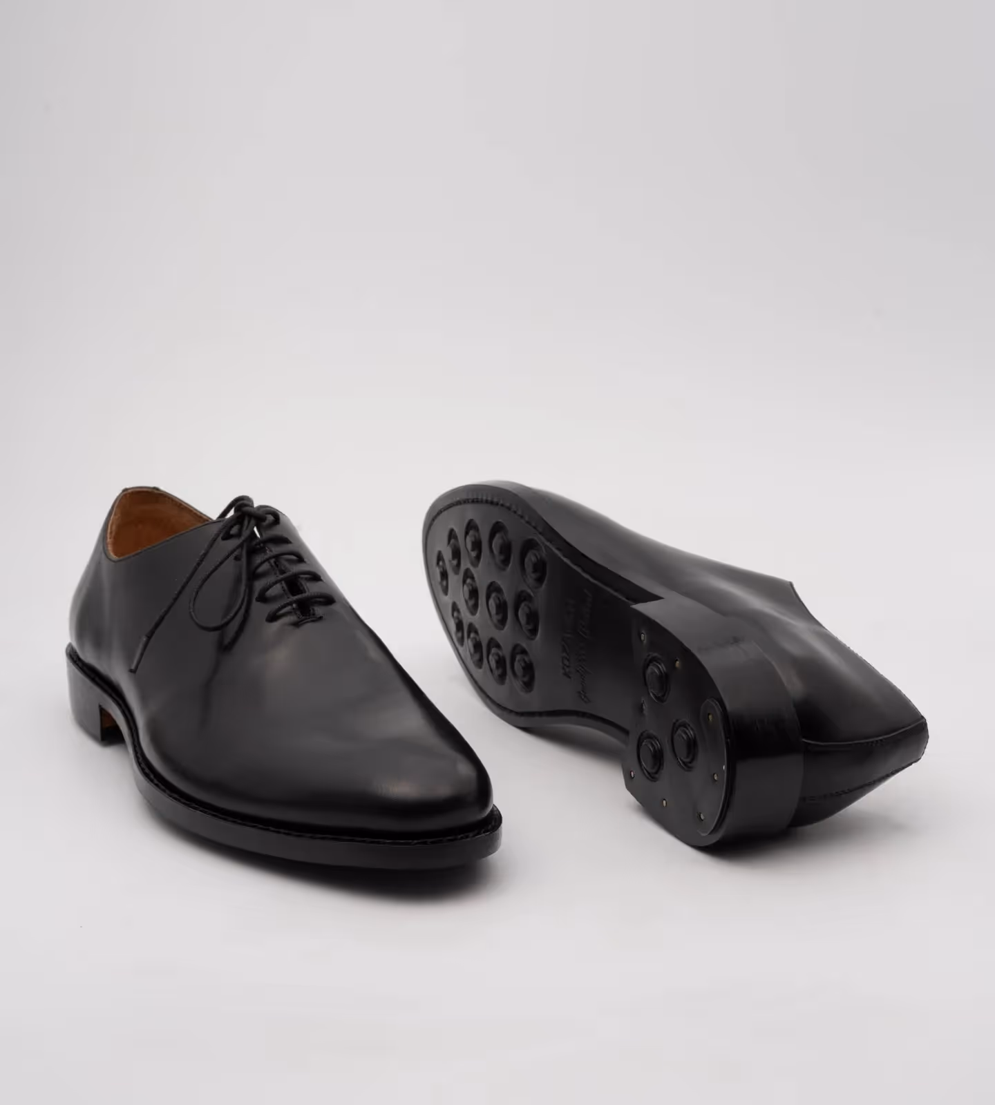 Hand Welted Almond Toe Black Wholecut Oxfords image 4