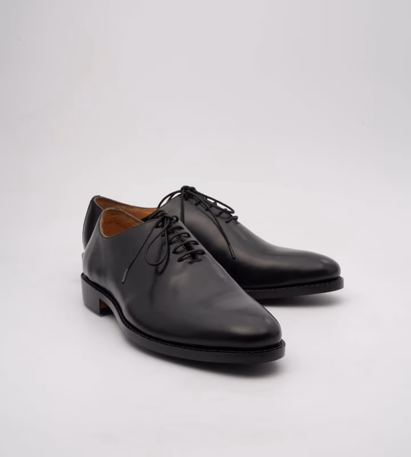 Hand Welted Almond Toe Black Wholecut Oxfords image 6