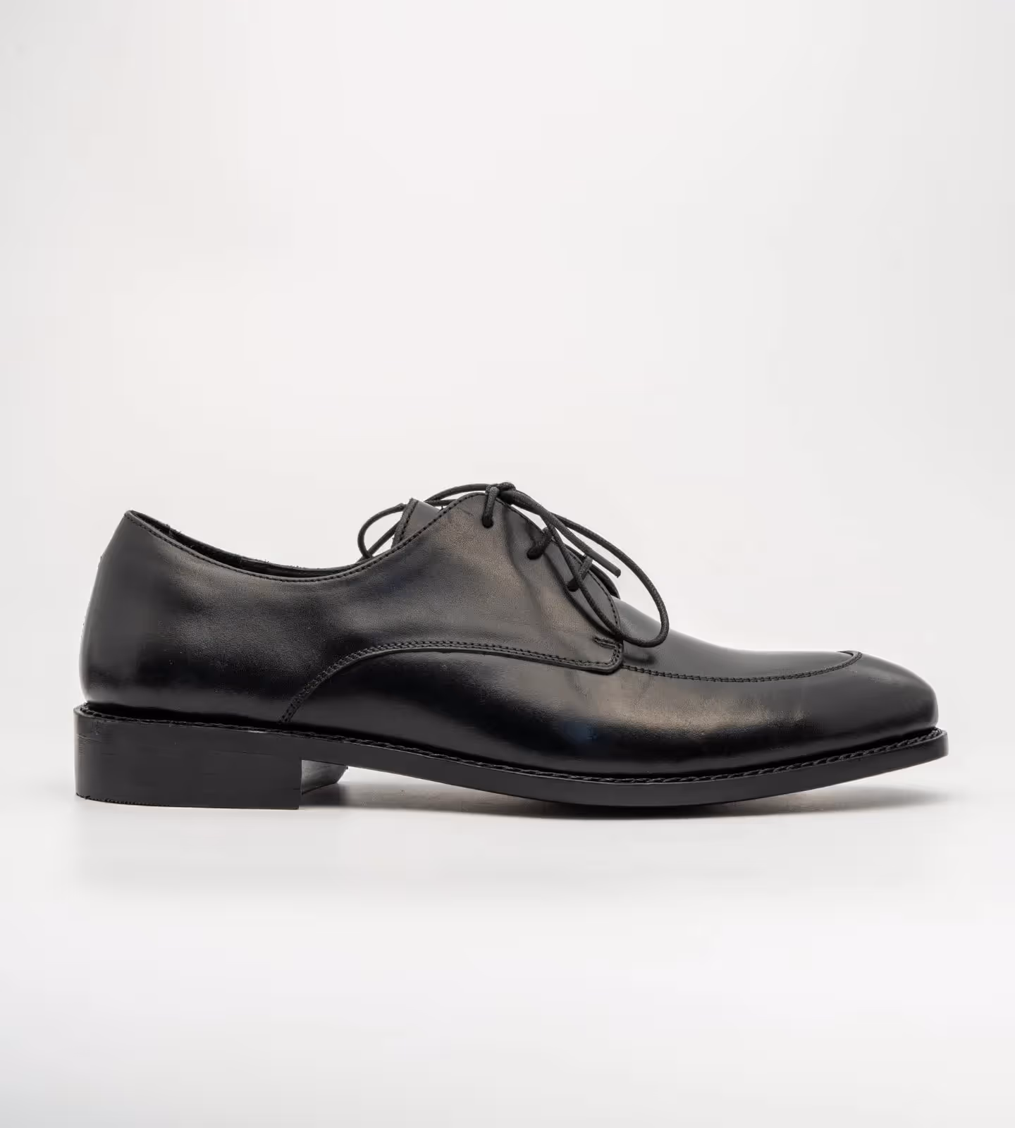 Hand Welted Black Apron Toe Derby image 2