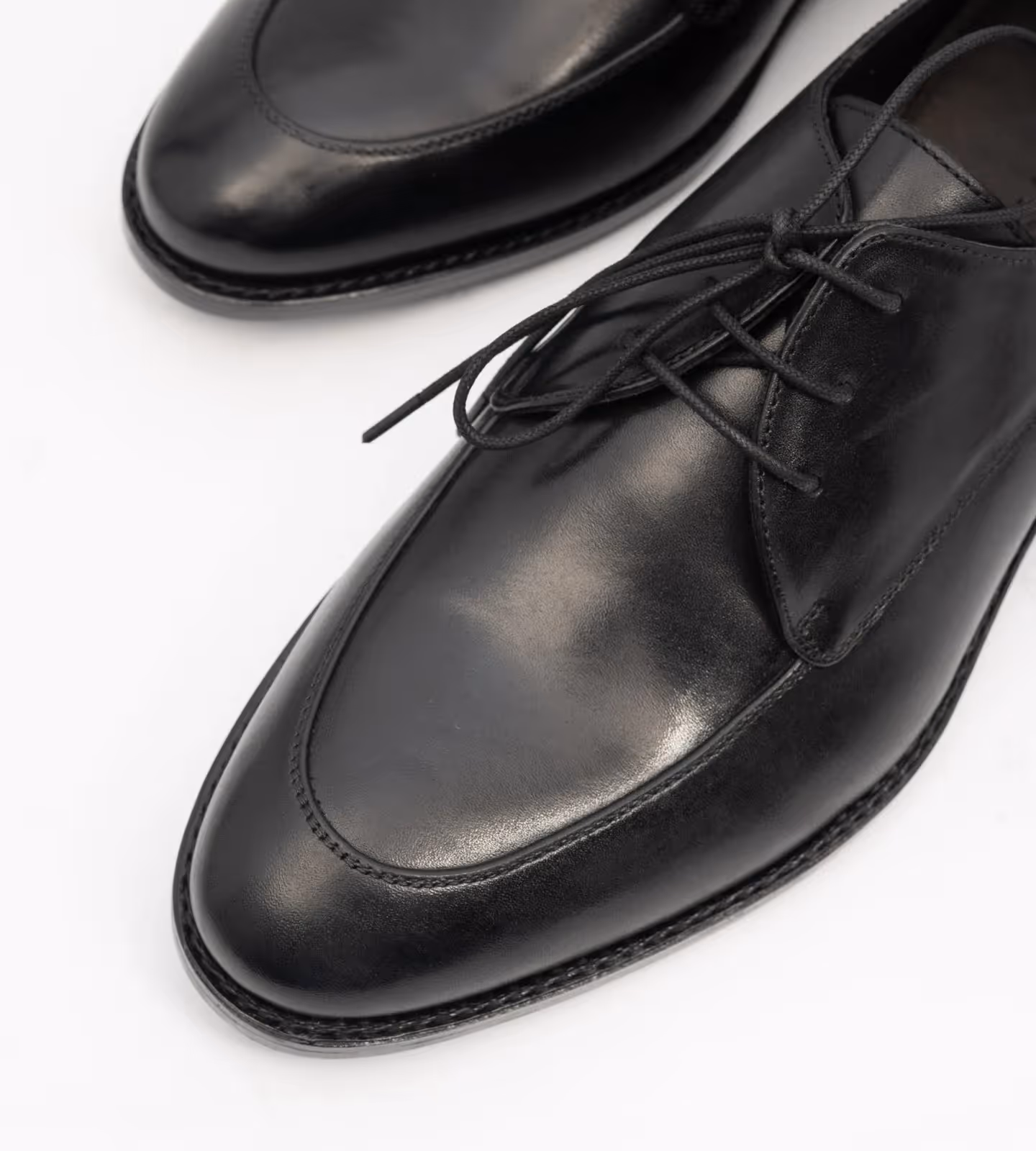 Hand Welted Black Apron Toe Derby image 3