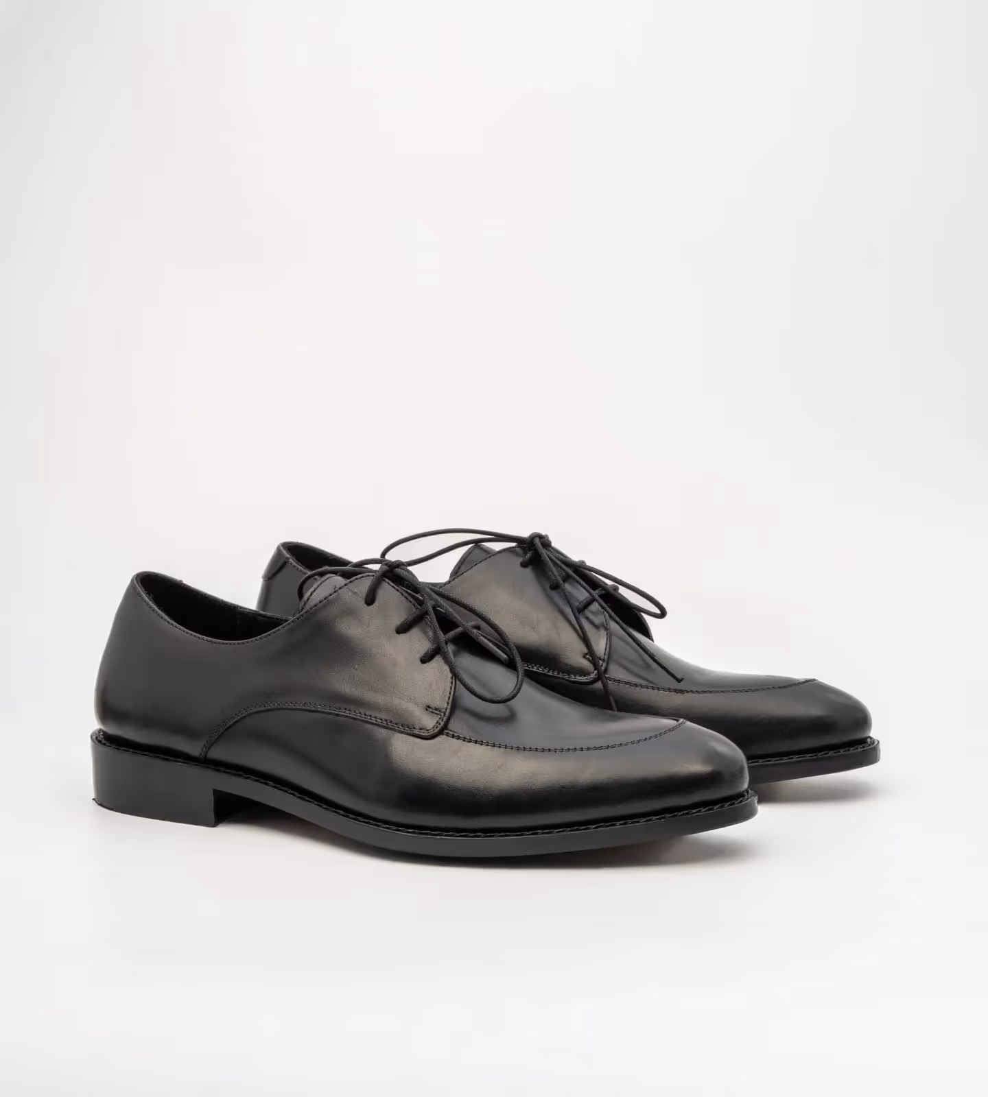 Hand Welted Black Apron Toe Derby image 4