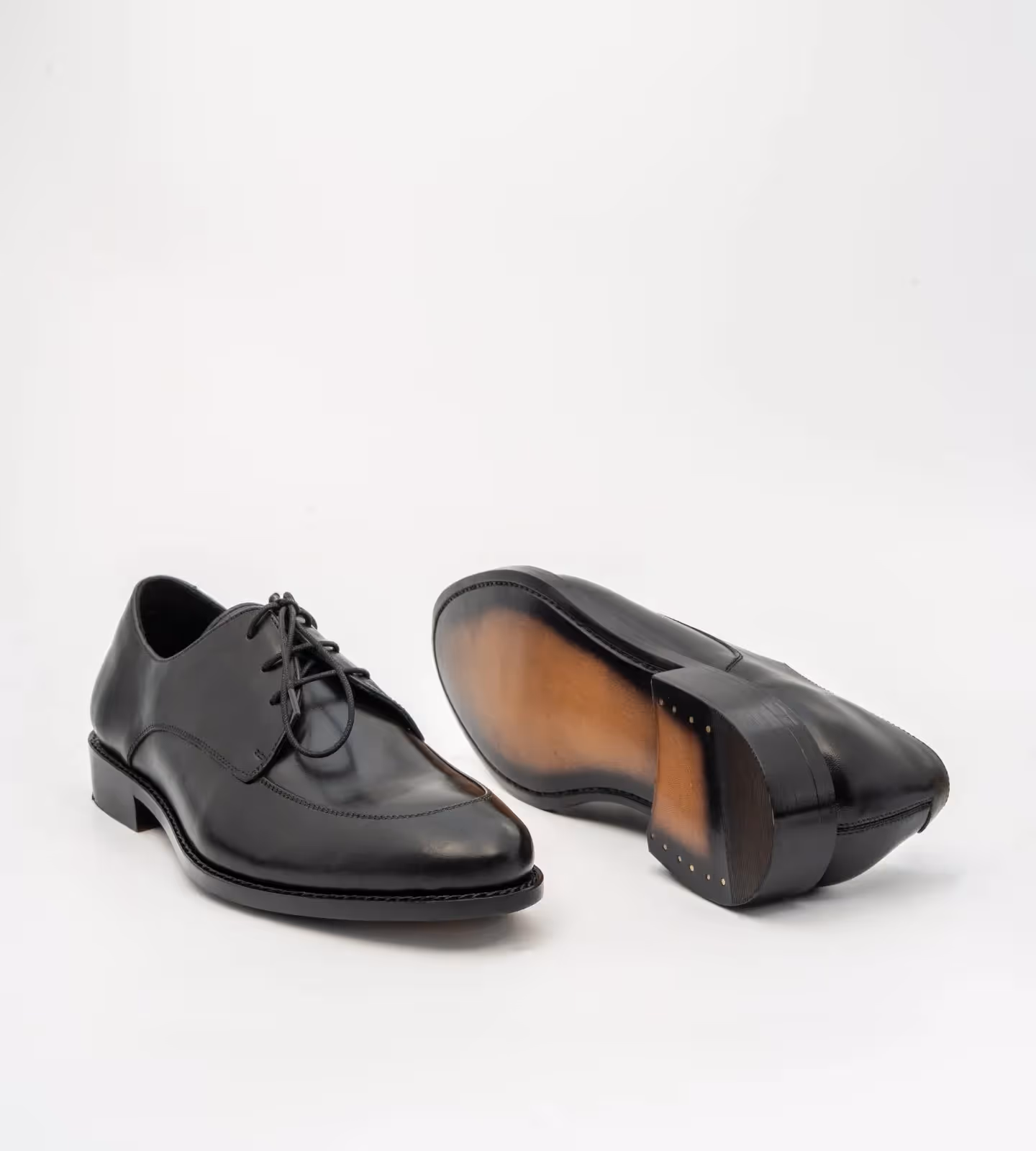 Hand Welted Black Apron Toe Derby image 5