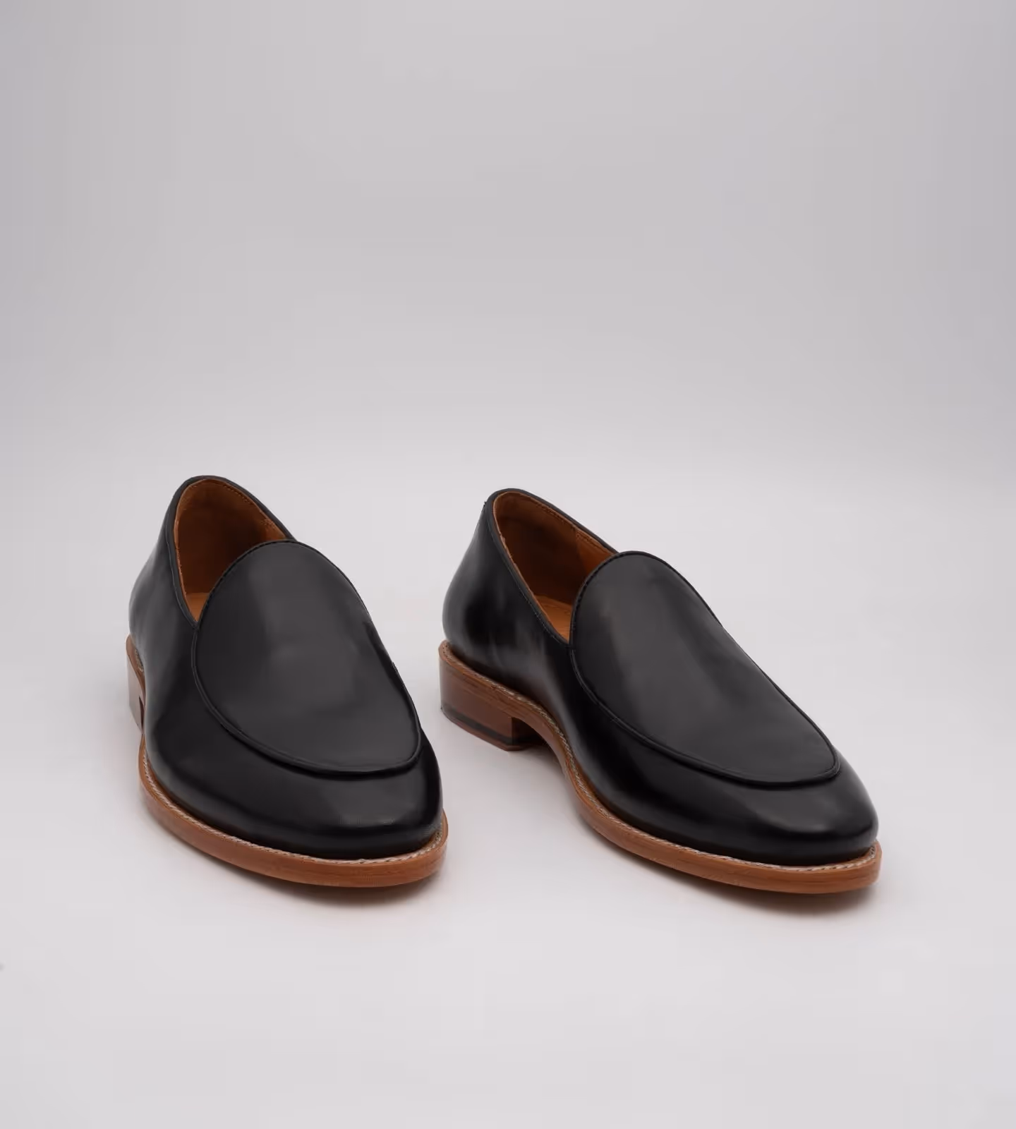 Hand-Welted Black Belgian Slip-Ons image 1