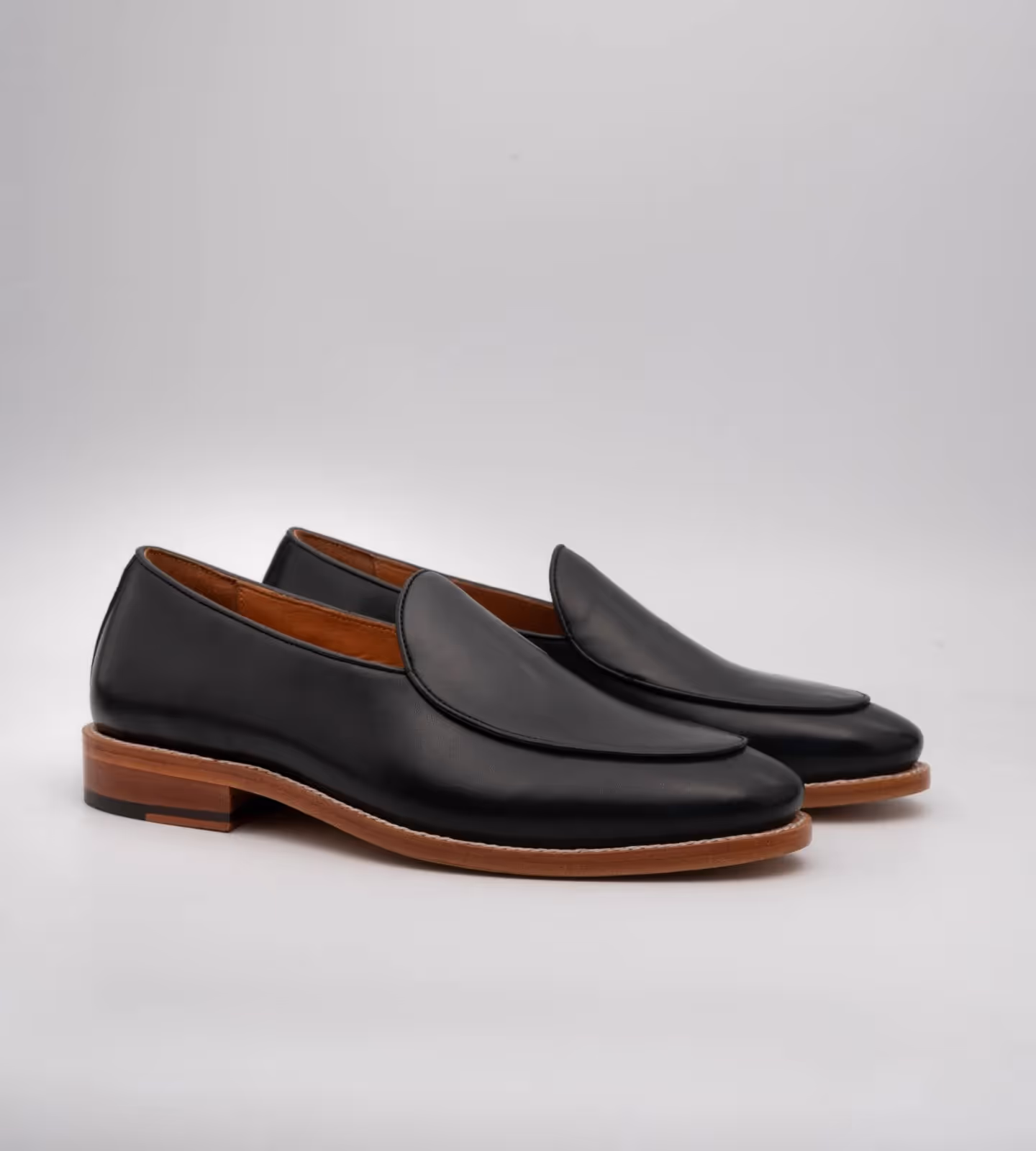 Hand-Welted Black Belgian Slip-Ons image 3