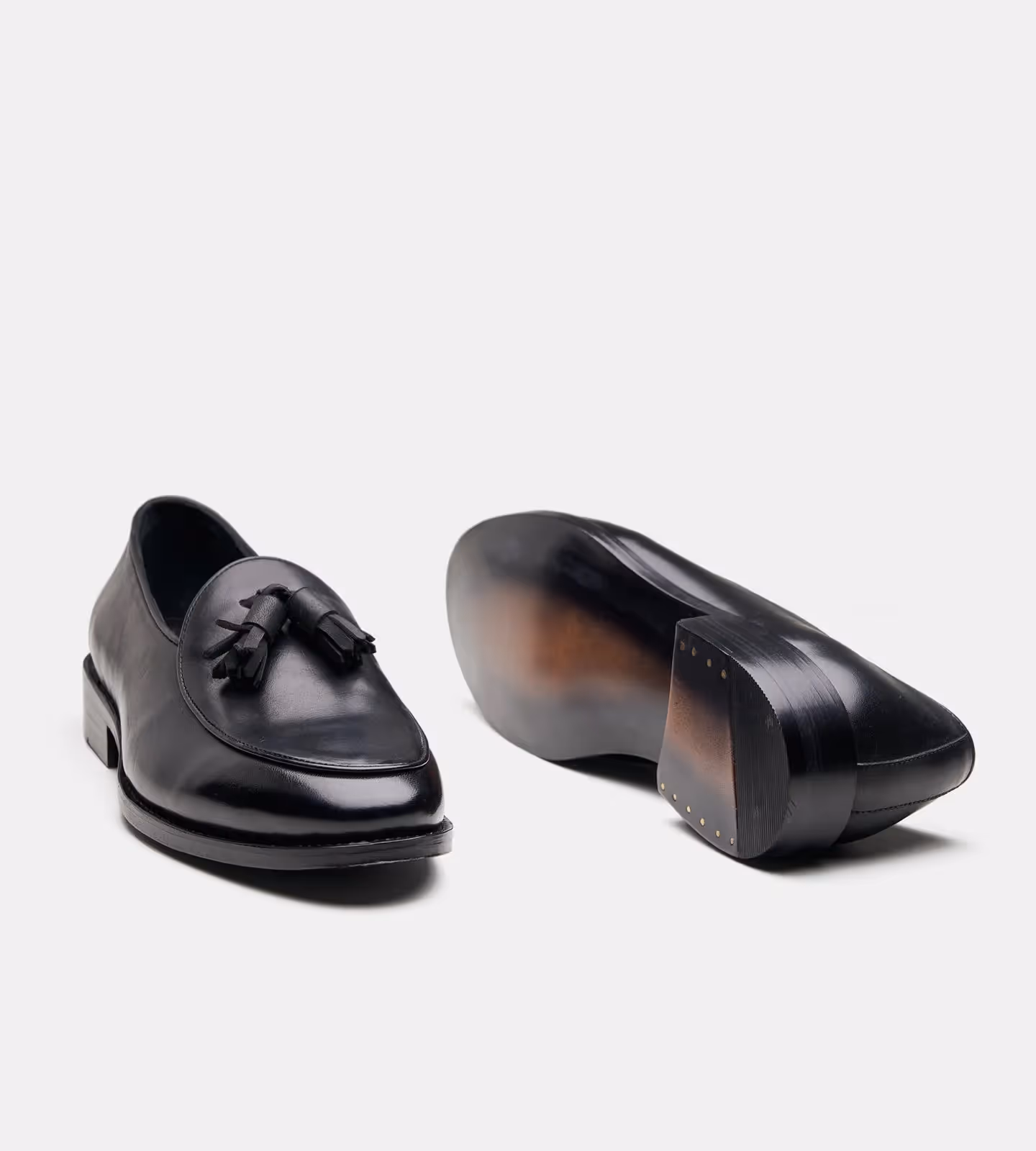 Hand Welted Black Belgian Tassel Loafer  image 3